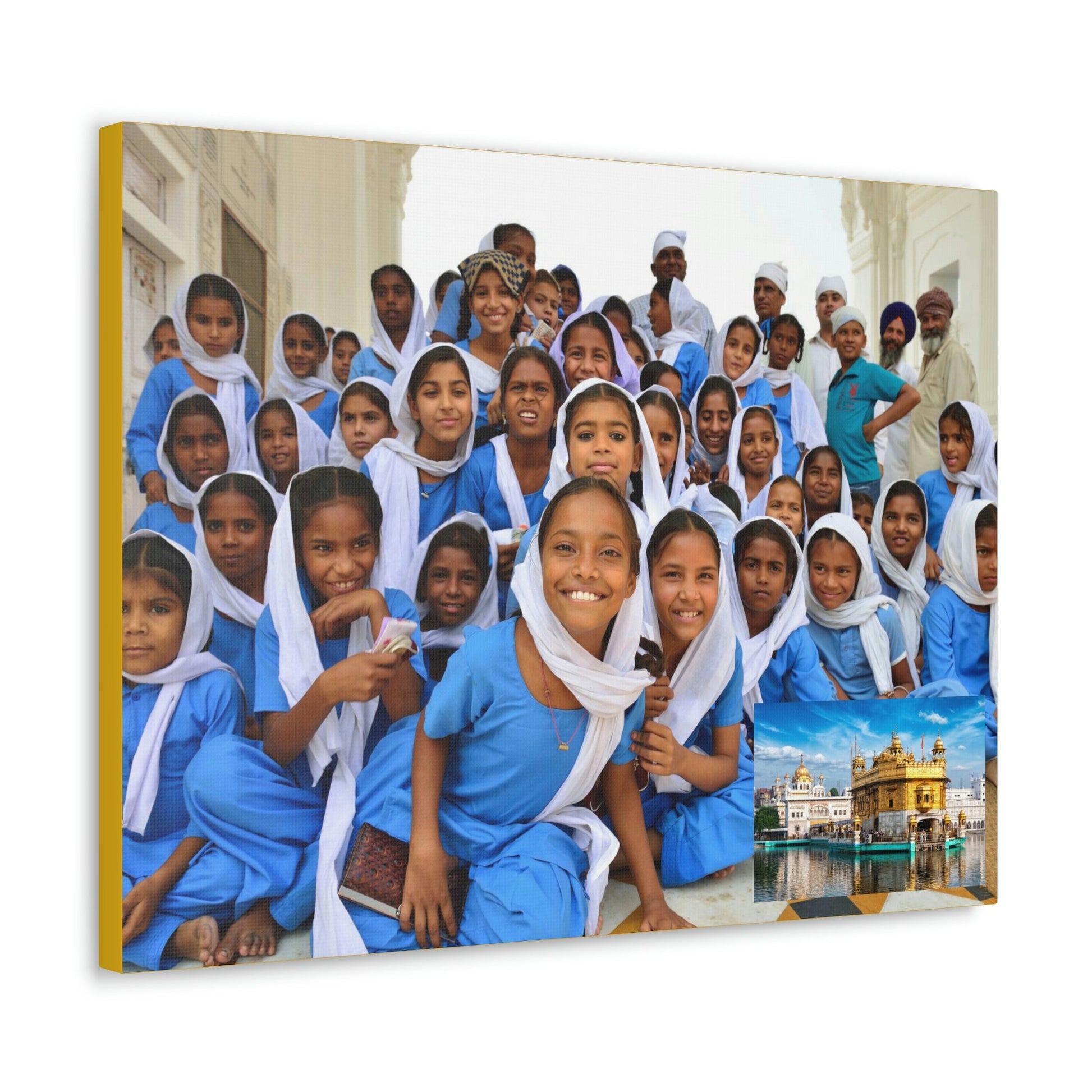 Printed in USA - Canvas Gallery Wraps - The Golden Temple School in Amritsar, Punjab - India - Sikhsm - Green Forest Home