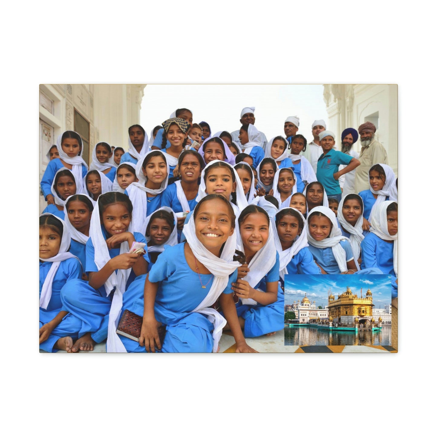 Printed in USA - Canvas Gallery Wraps - The Golden Temple School in Amritsar, Punjab - India - Sikhsm - Green Forest Home