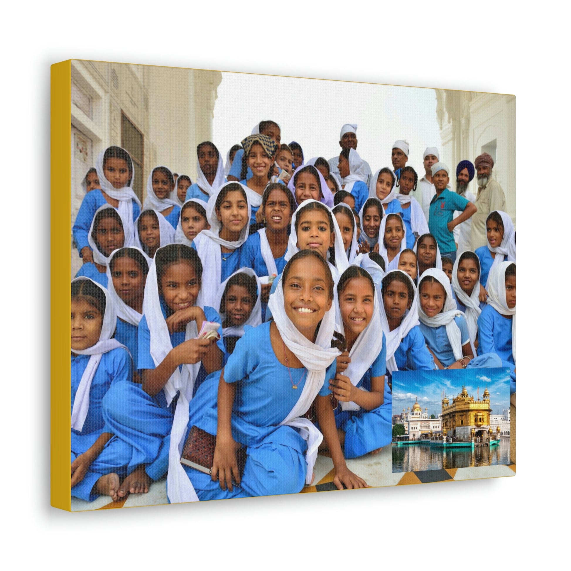 Printed in USA - Canvas Gallery Wraps - The Golden Temple School in Amritsar, Punjab - India - Sikhsm - Green Forest Home