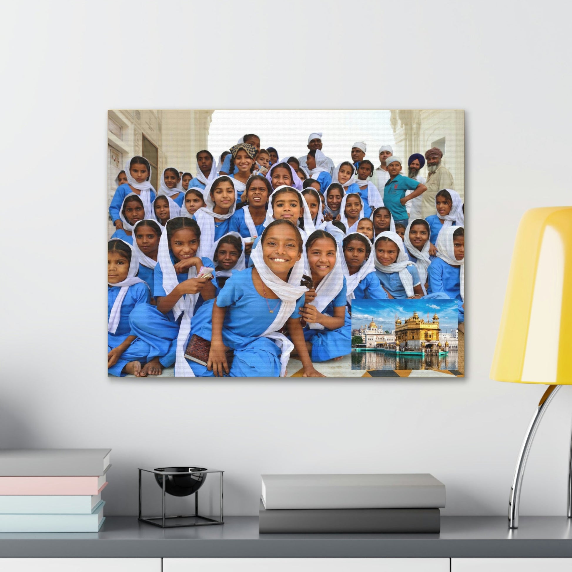 Printed in USA - Canvas Gallery Wraps - The Golden Temple School in Amritsar, Punjab - India - Sikhsm - Green Forest Home