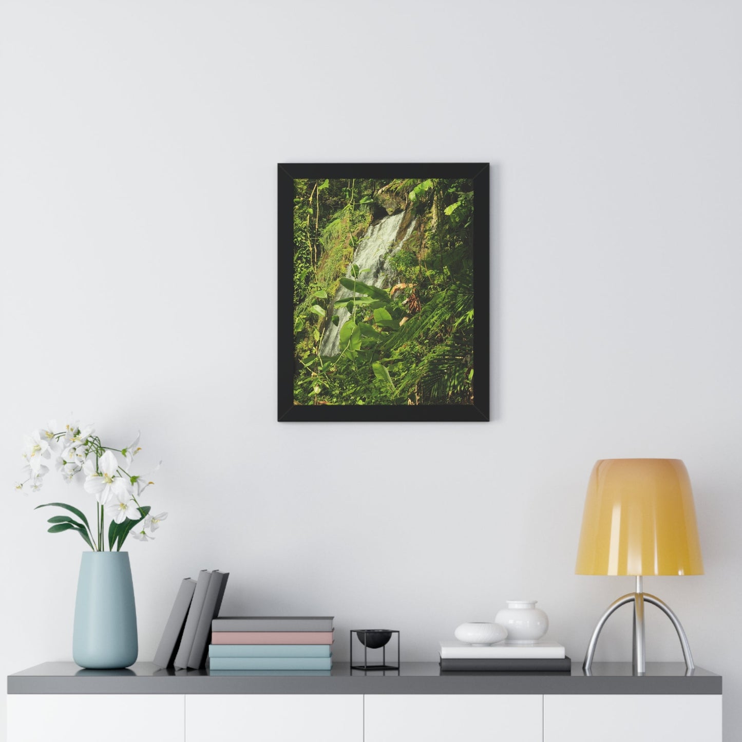 Rainforest Trails & Views - Gallery Canvas Wraps, Framed Vertical Poster - El Yunque National Forest - Puerto Rico - La Coca waterfall sideways - PR 191 - Green Forest Home