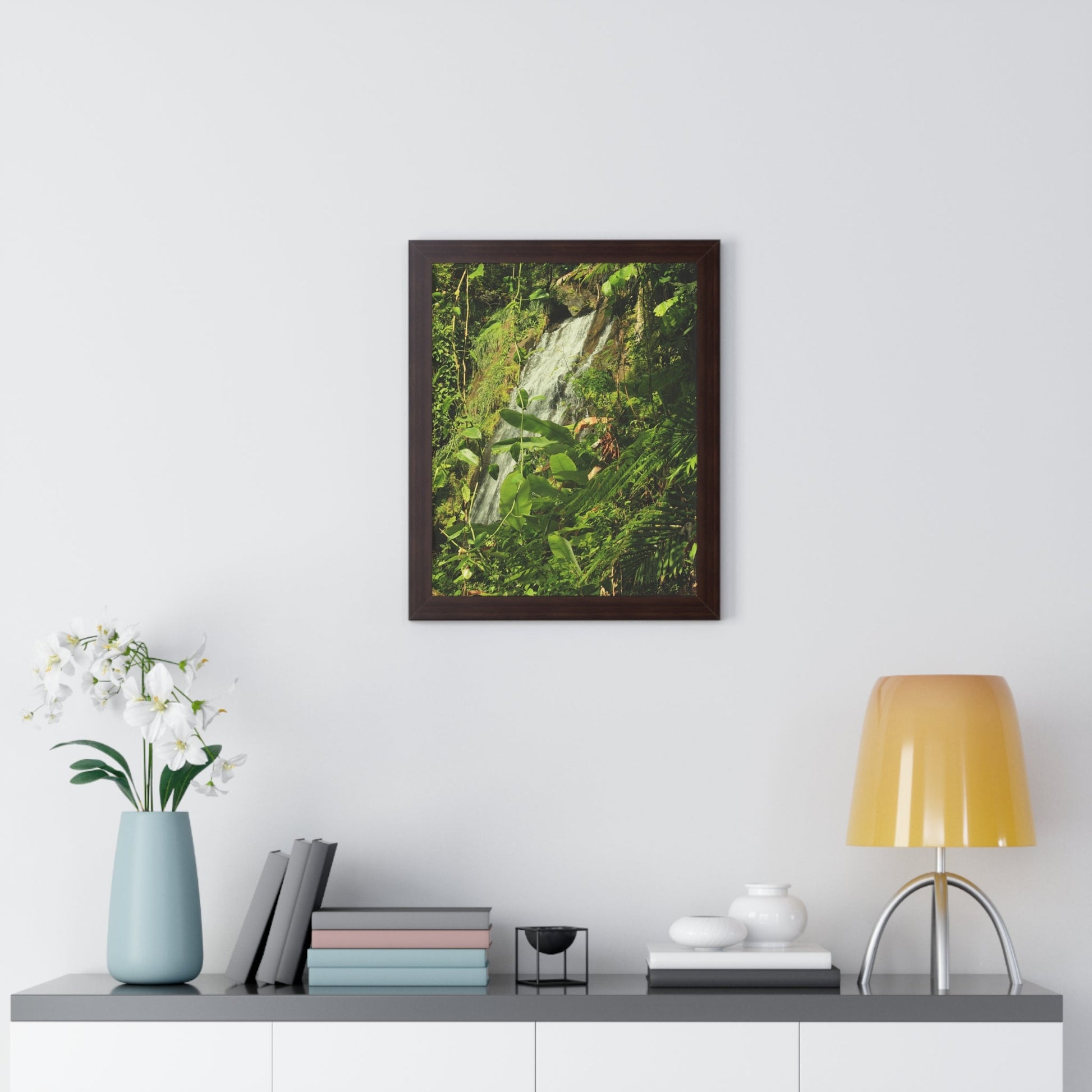 Rainforest Trails & Views - Gallery Canvas Wraps, Framed Vertical Poster - El Yunque National Forest - Puerto Rico - La Coca waterfall sideways - PR 191 - Green Forest Home