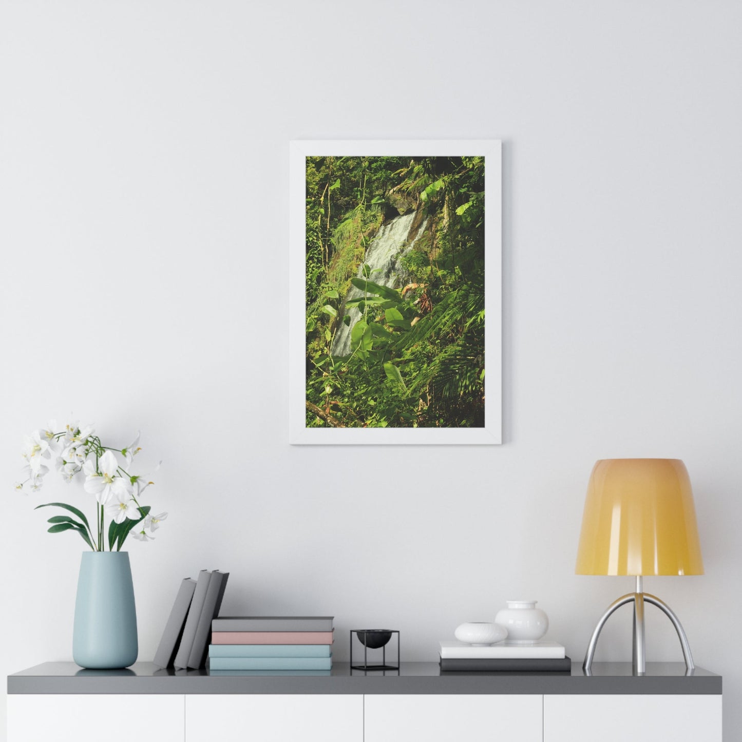 Rainforest Trails & Views - Gallery Canvas Wraps, Framed Vertical Poster - El Yunque National Forest - Puerto Rico - La Coca waterfall sideways - PR 191 - Green Forest Home