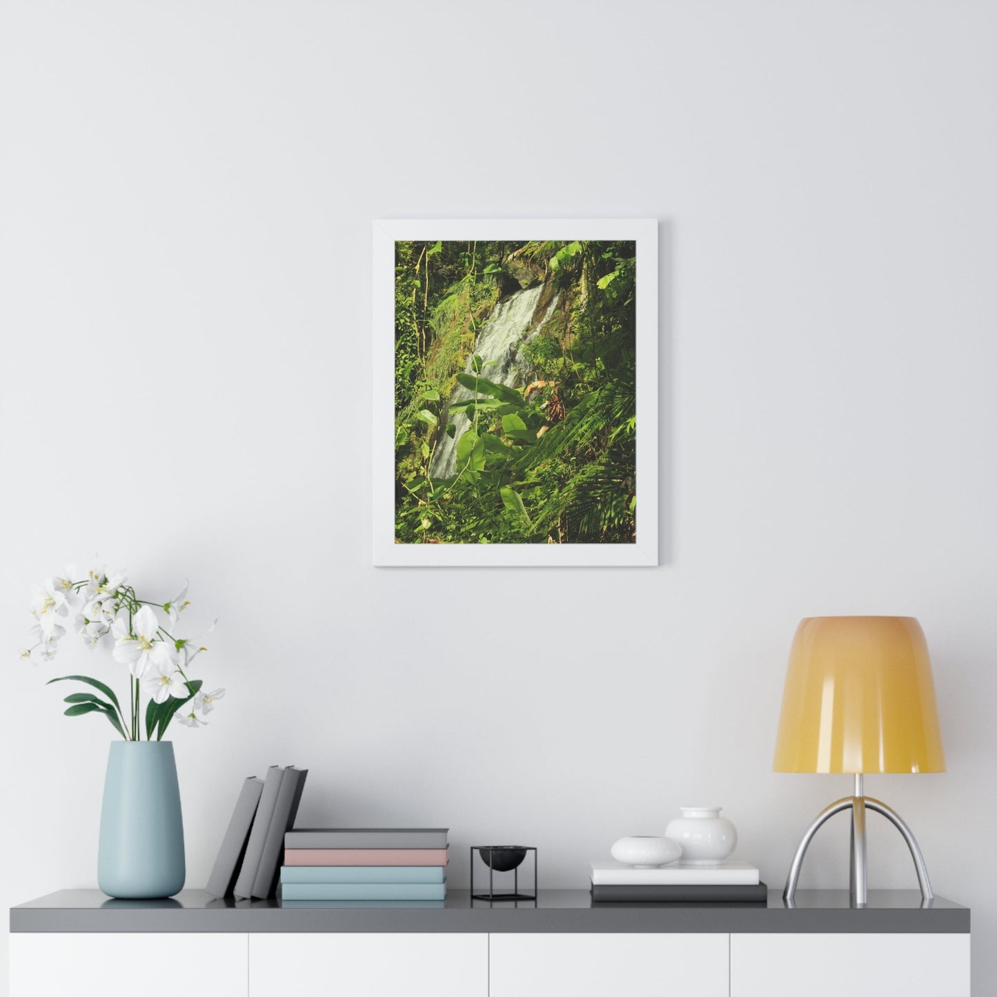 Rainforest Trails & Views - Gallery Canvas Wraps, Framed Vertical Poster - El Yunque National Forest - Puerto Rico - La Coca waterfall sideways - PR 191 - Green Forest Home