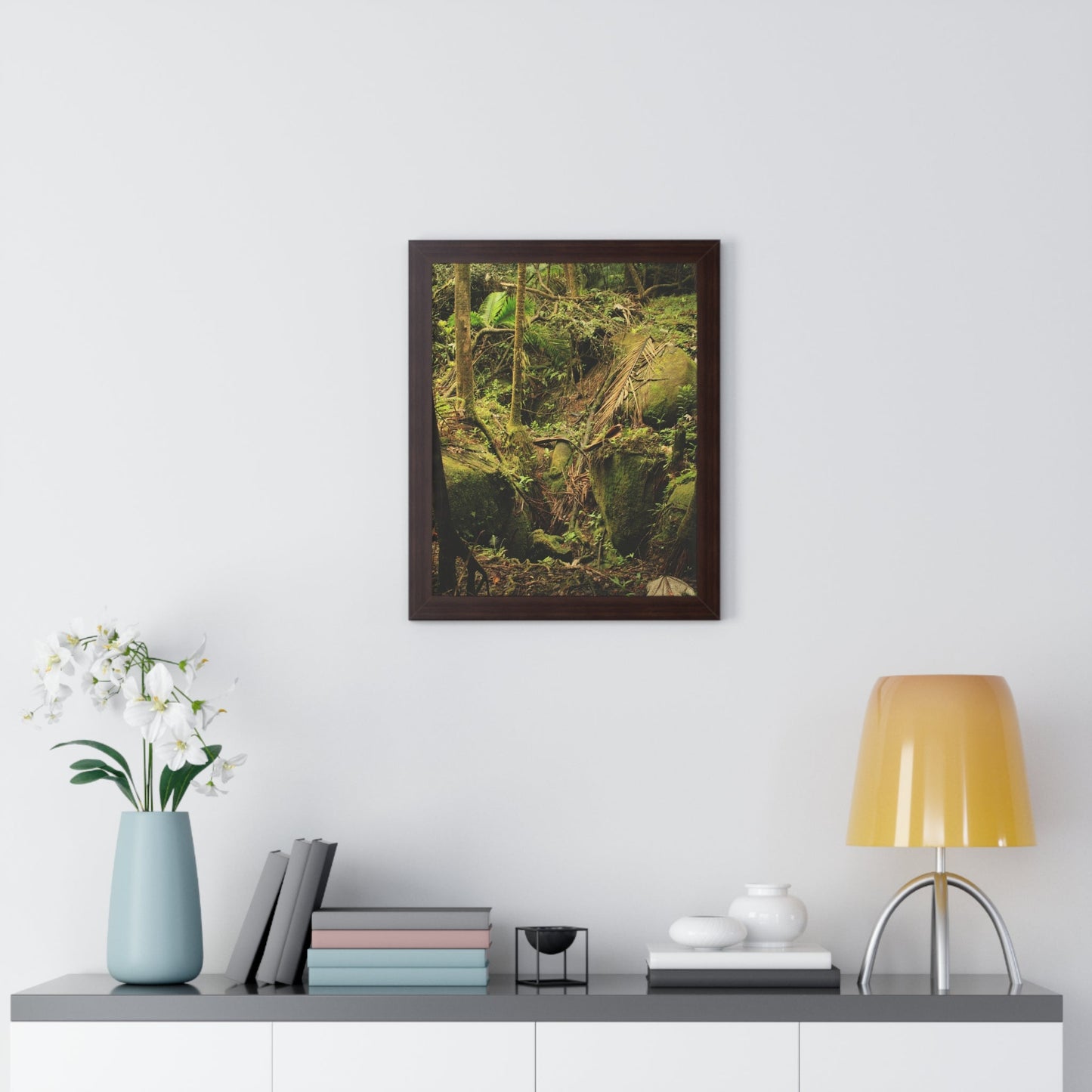 Rainforest Trails & Views - Gallery Canvas Wraps, Framed Vertical Poster - El Yunque National Forest - Puerto Rico - Near Tradewinds - Dangerous drainage holes - Green Forest Home