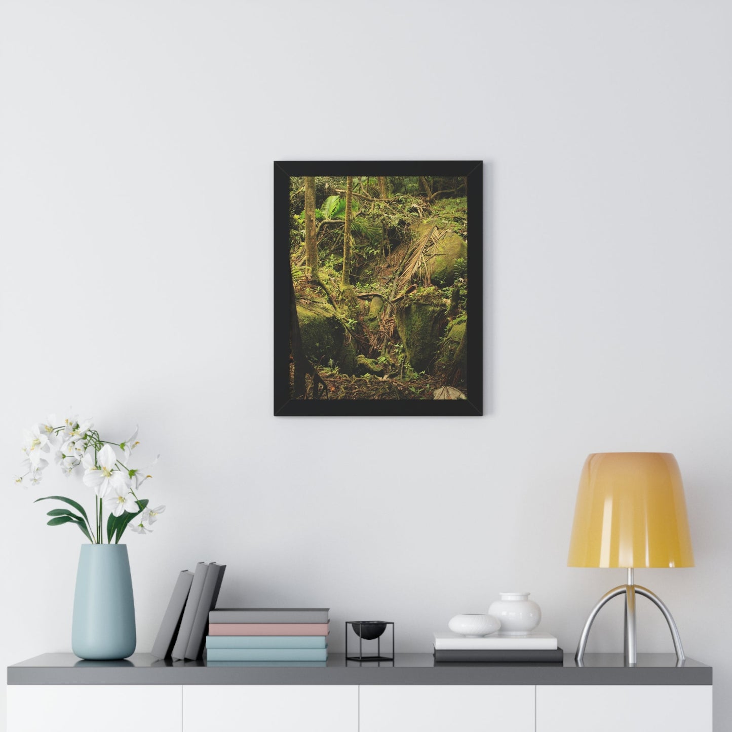 Rainforest Trails & Views - Gallery Canvas Wraps, Framed Vertical Poster - El Yunque National Forest - Puerto Rico - Near Tradewinds - Dangerous drainage holes - Green Forest Home