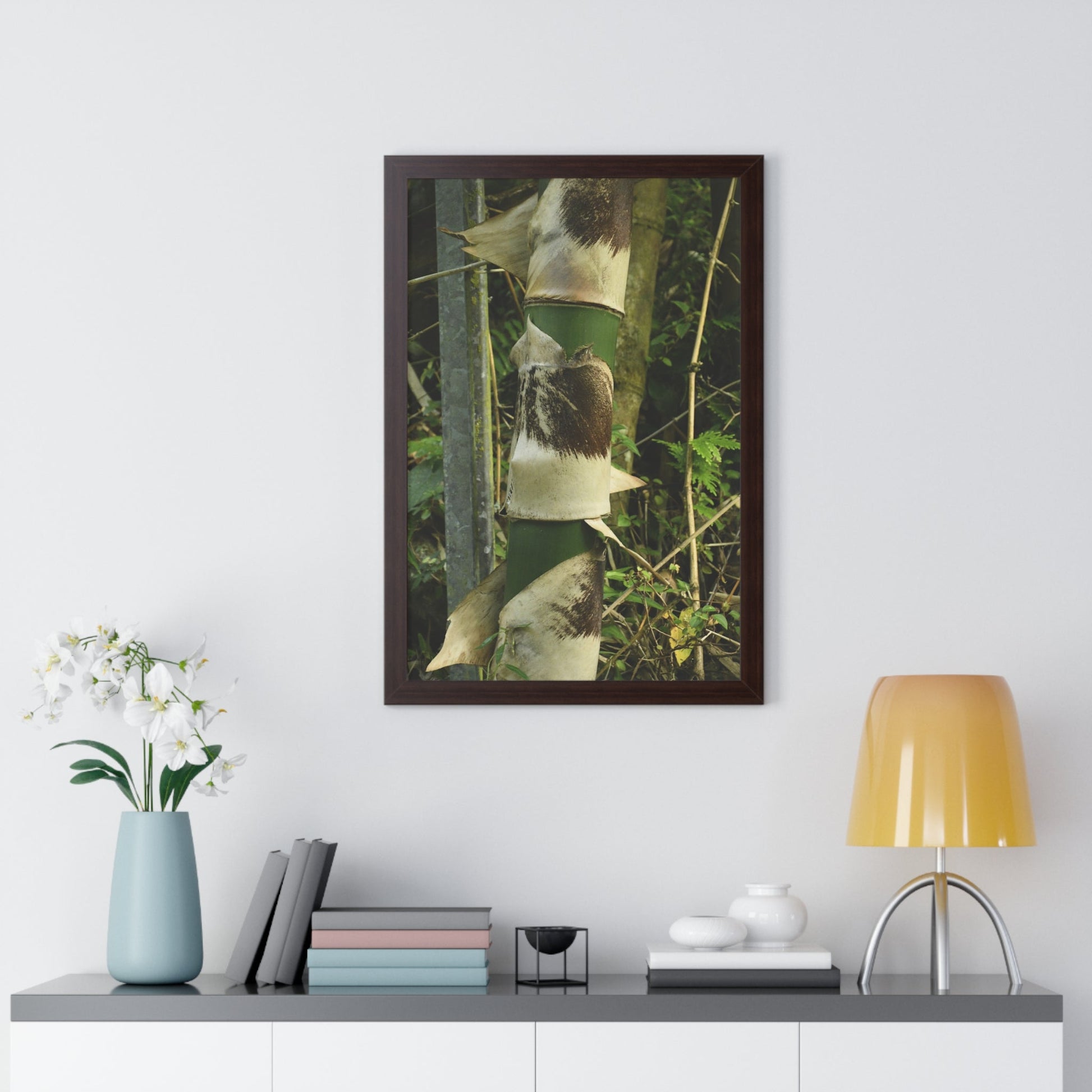 Rainforest Trails & Views - Gallery Canvas Wraps, Framed Vertical Poster - El Yunque National Forest - Puerto Rico - Sabana Park Bamboo Shoots - Green Forest Home