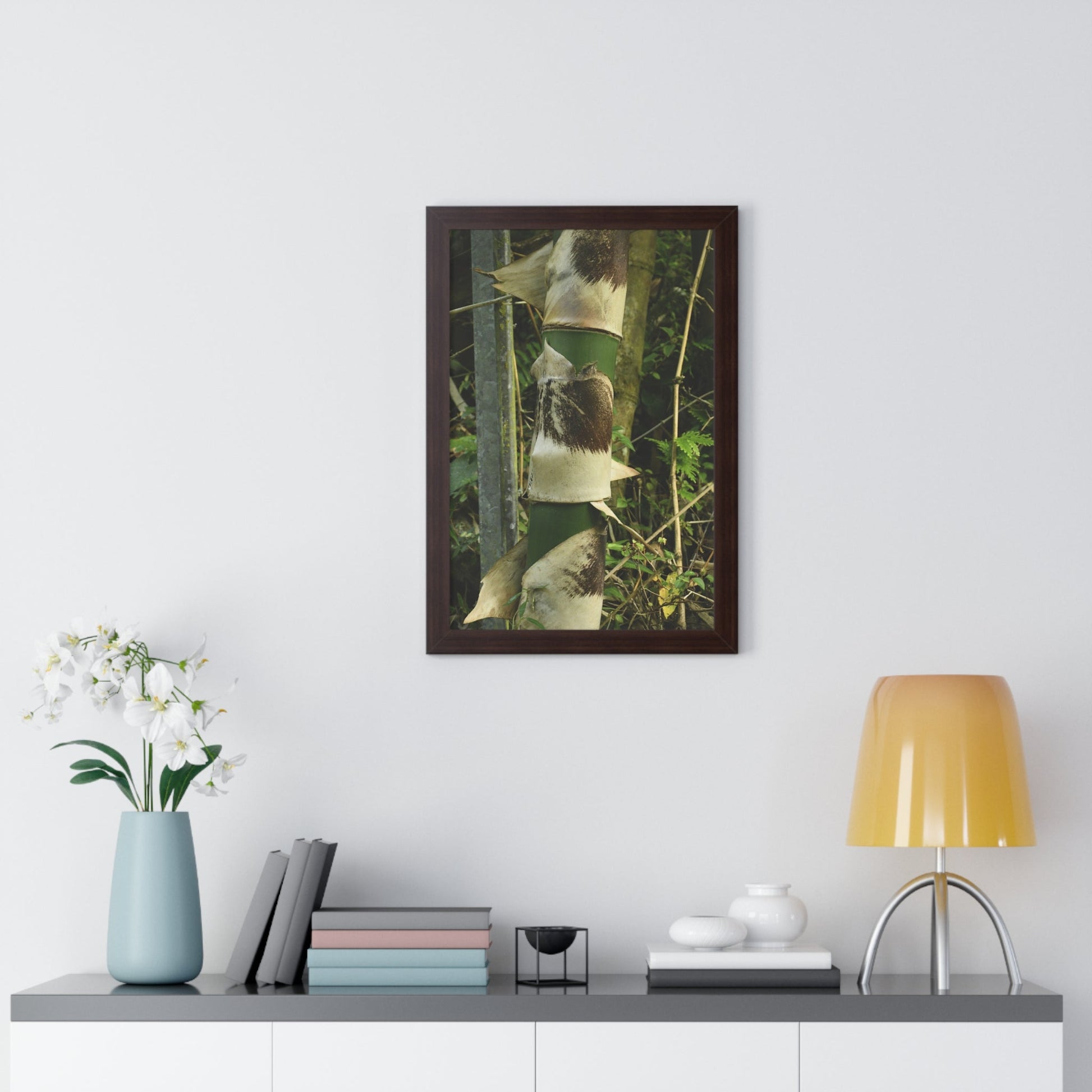 Rainforest Trails & Views - Gallery Canvas Wraps, Framed Vertical Poster - El Yunque National Forest - Puerto Rico - Sabana Park Bamboo Shoots - Green Forest Home