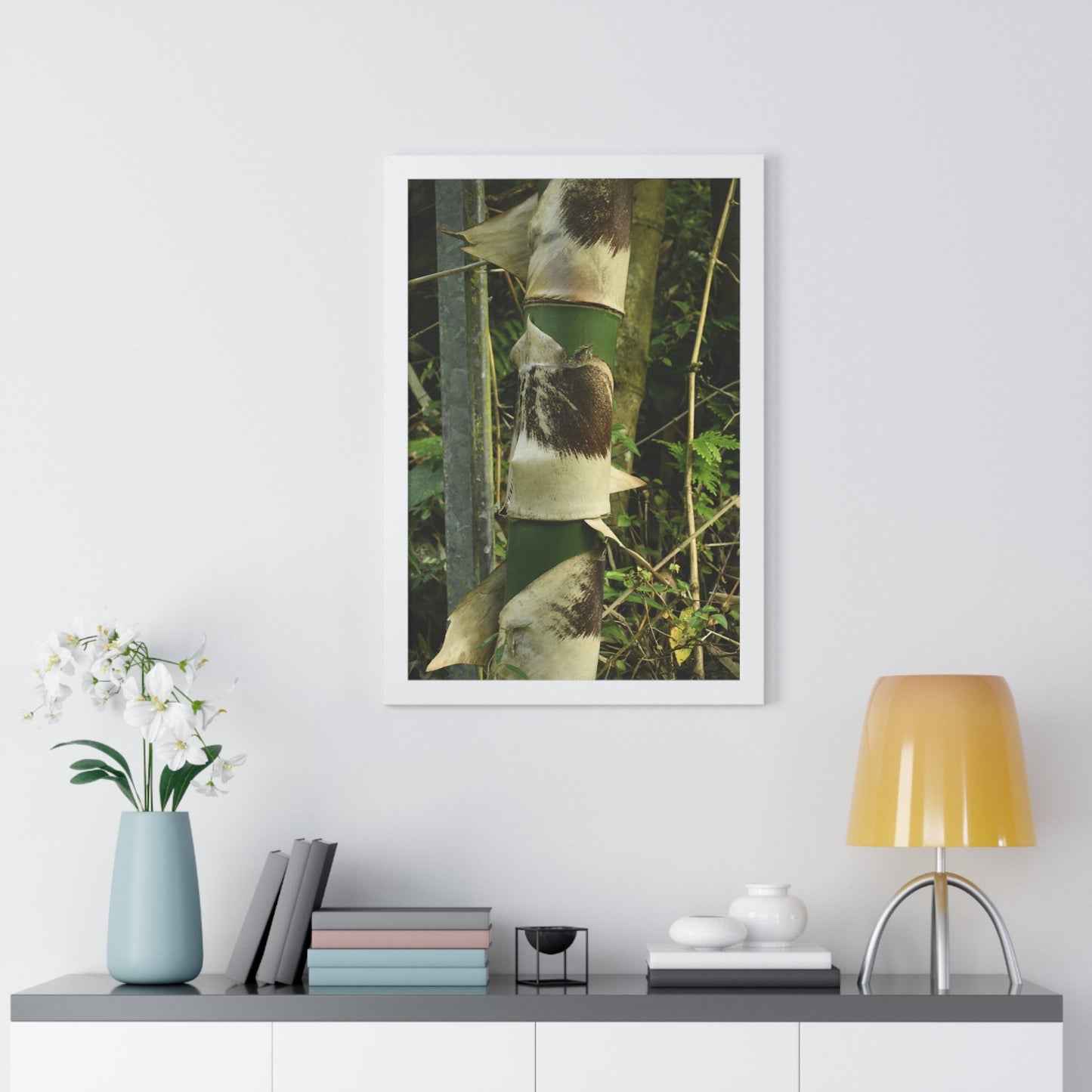 Rainforest Trails & Views - Gallery Canvas Wraps, Framed Vertical Poster - El Yunque National Forest - Puerto Rico - Sabana Park Bamboo Shoots - Green Forest Home