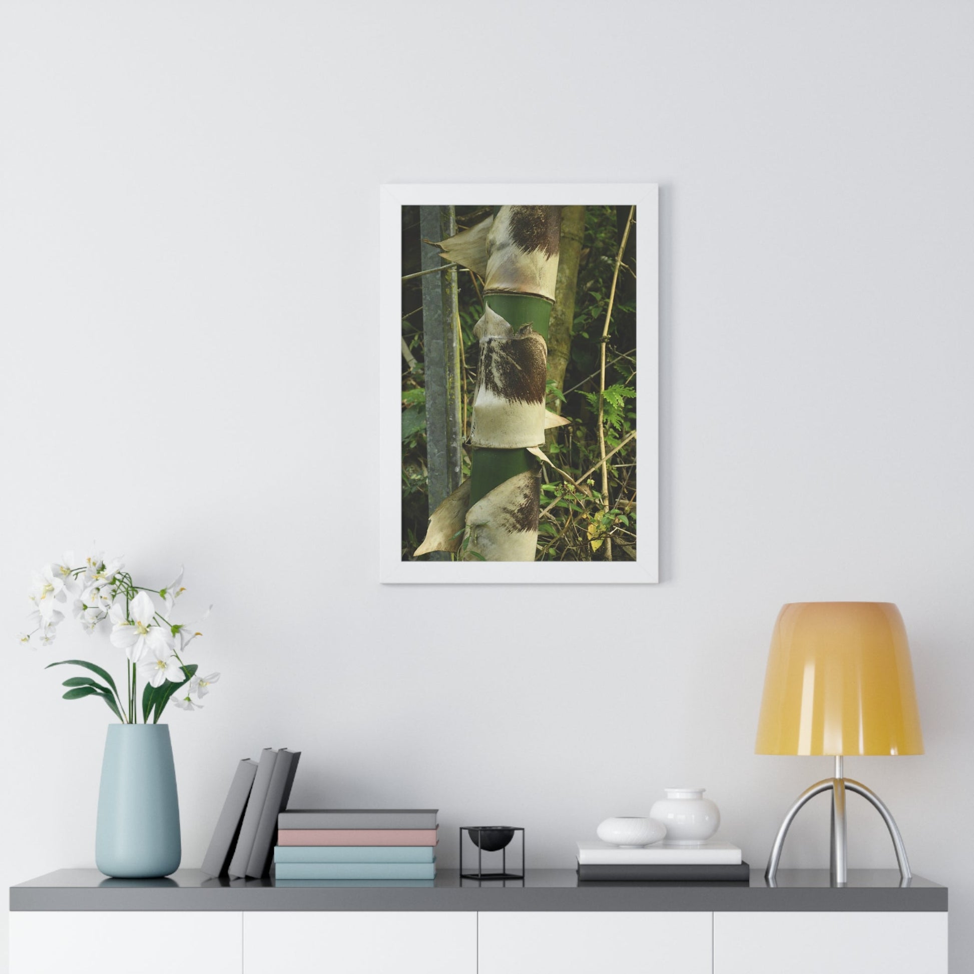 Rainforest Trails & Views - Gallery Canvas Wraps, Framed Vertical Poster - El Yunque National Forest - Puerto Rico - Sabana Park Bamboo Shoots - Green Forest Home