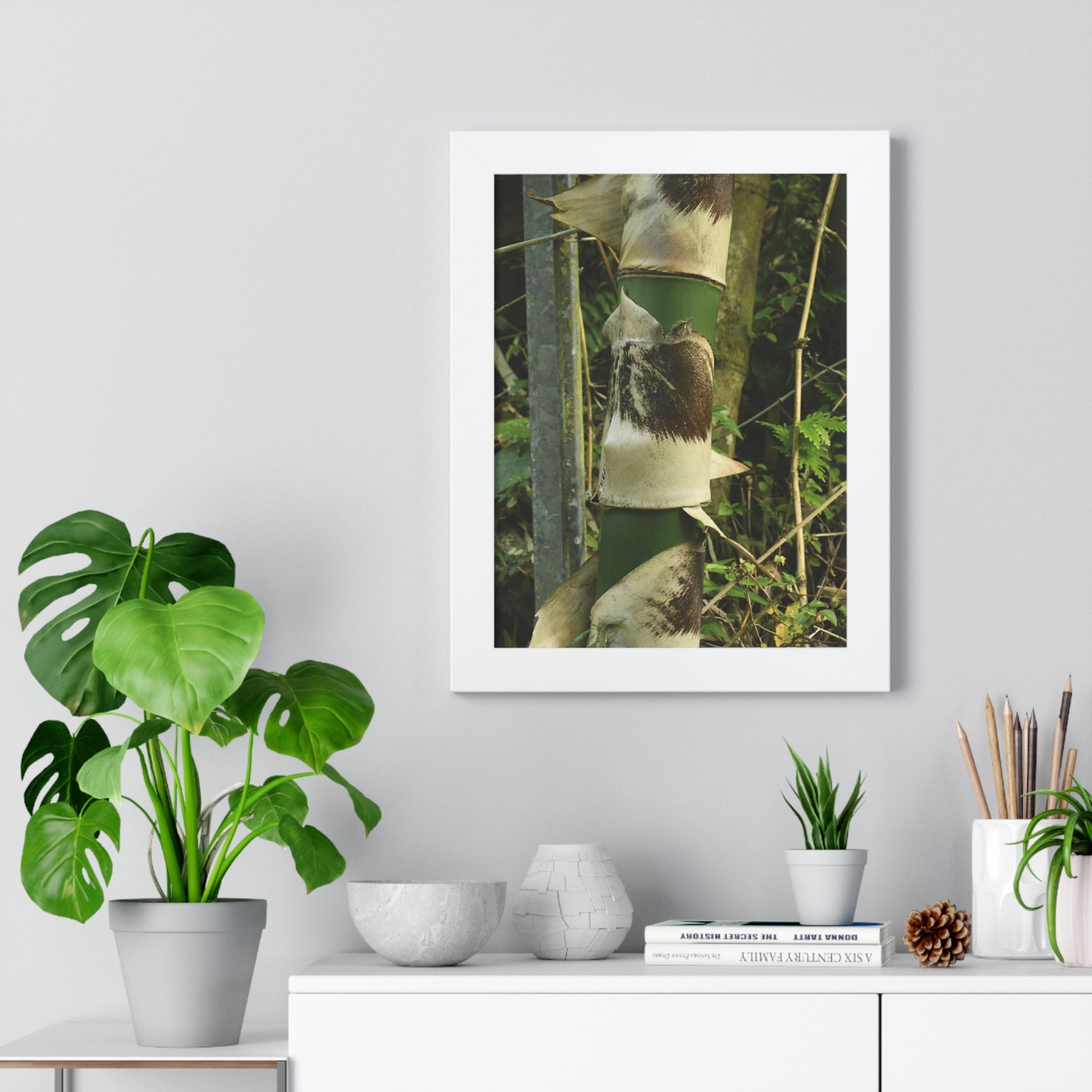 Rainforest Trails & Views - Gallery Canvas Wraps, Framed Vertical Poster - El Yunque National Forest - Puerto Rico - Sabana Park Bamboo Shoots - Green Forest Home