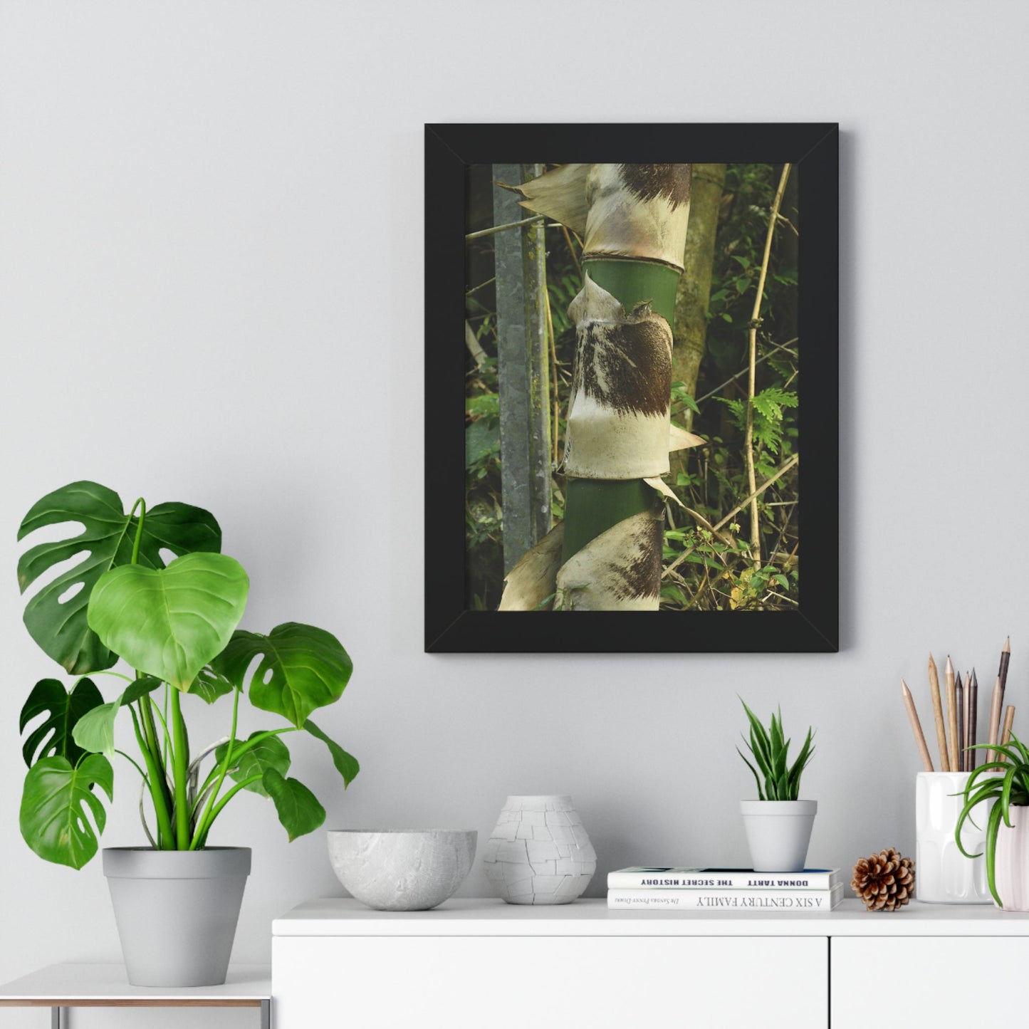 Rainforest Trails & Views - Gallery Canvas Wraps, Framed Vertical Poster - El Yunque National Forest - Puerto Rico - Sabana Park Bamboo Shoots - Green Forest Home