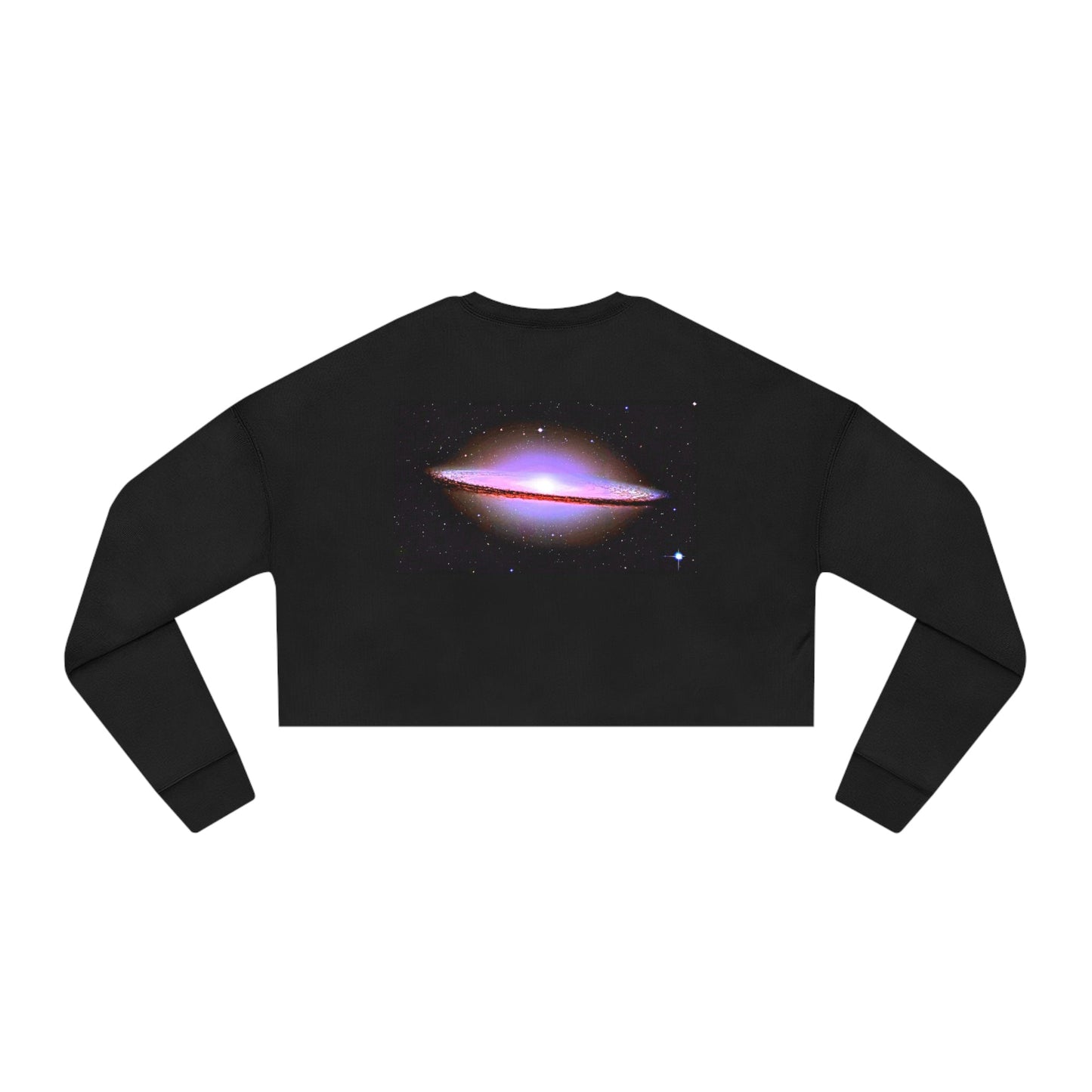 Relaxed Smooth Fleece - Bella+Canva 7503 - Women's Cropped Sweatshirt - Hubble Telescope El Sombrero Galaxy - US Made - Green Forest Home