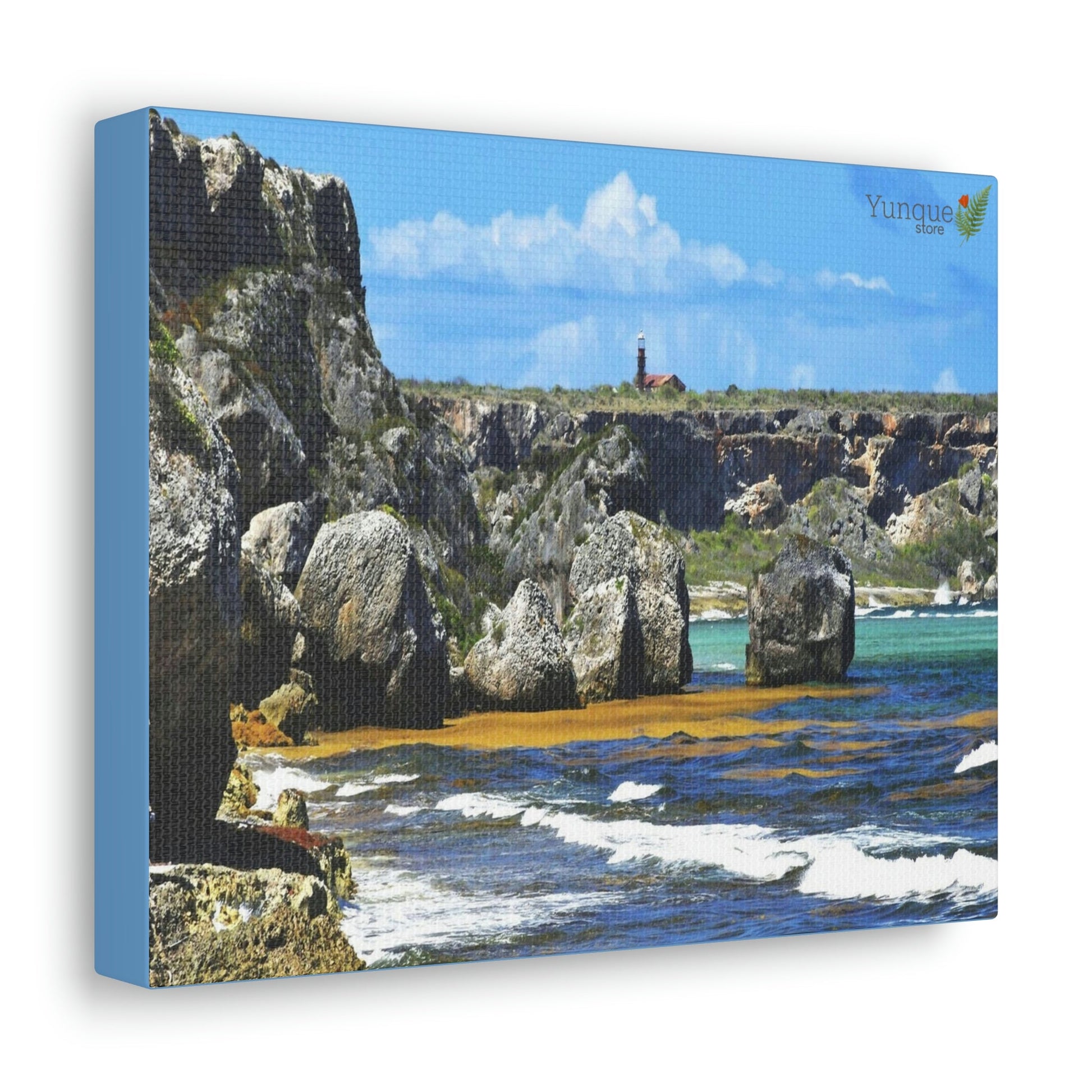 SALE - US print - Canvas Gallery Wraps - Awesome quality canvas of Pajaros Beach in Mona island with vew of Lighthouse - Green Forest Home