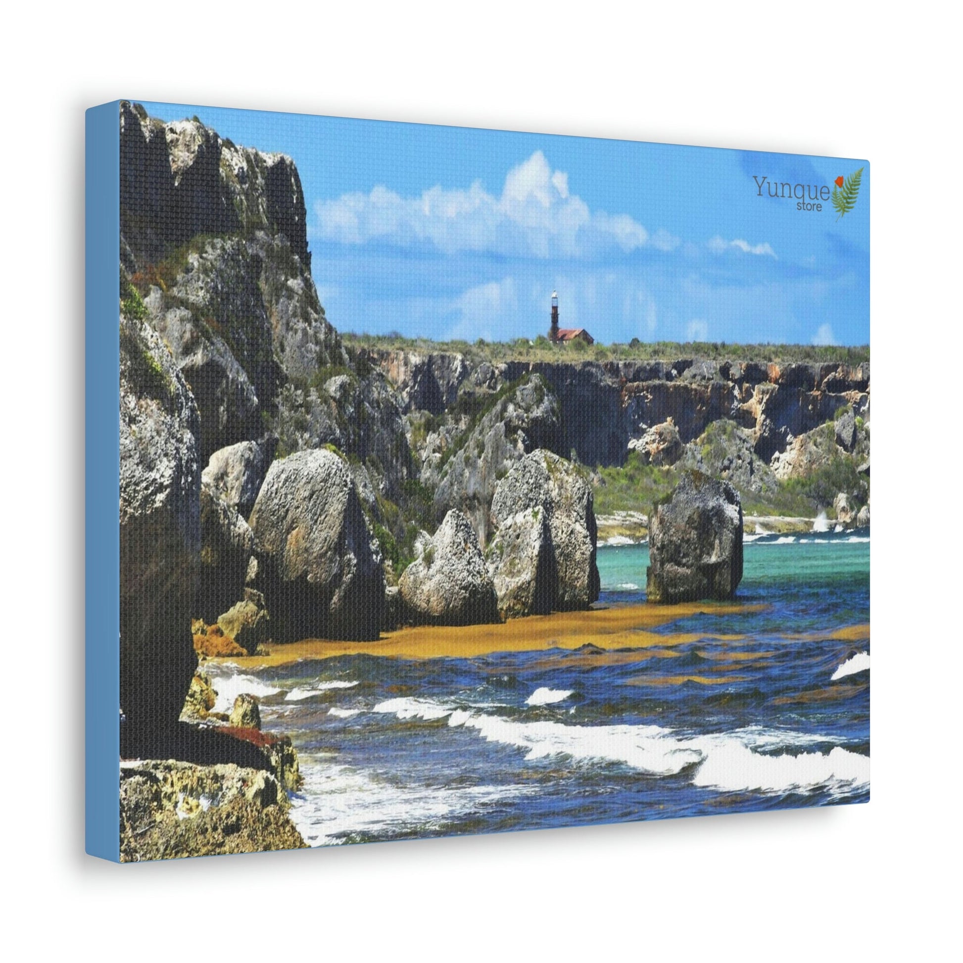 SALE - US print - Canvas Gallery Wraps - Awesome quality canvas of Pajaros Beach in Mona island with vew of Lighthouse - Green Forest Home