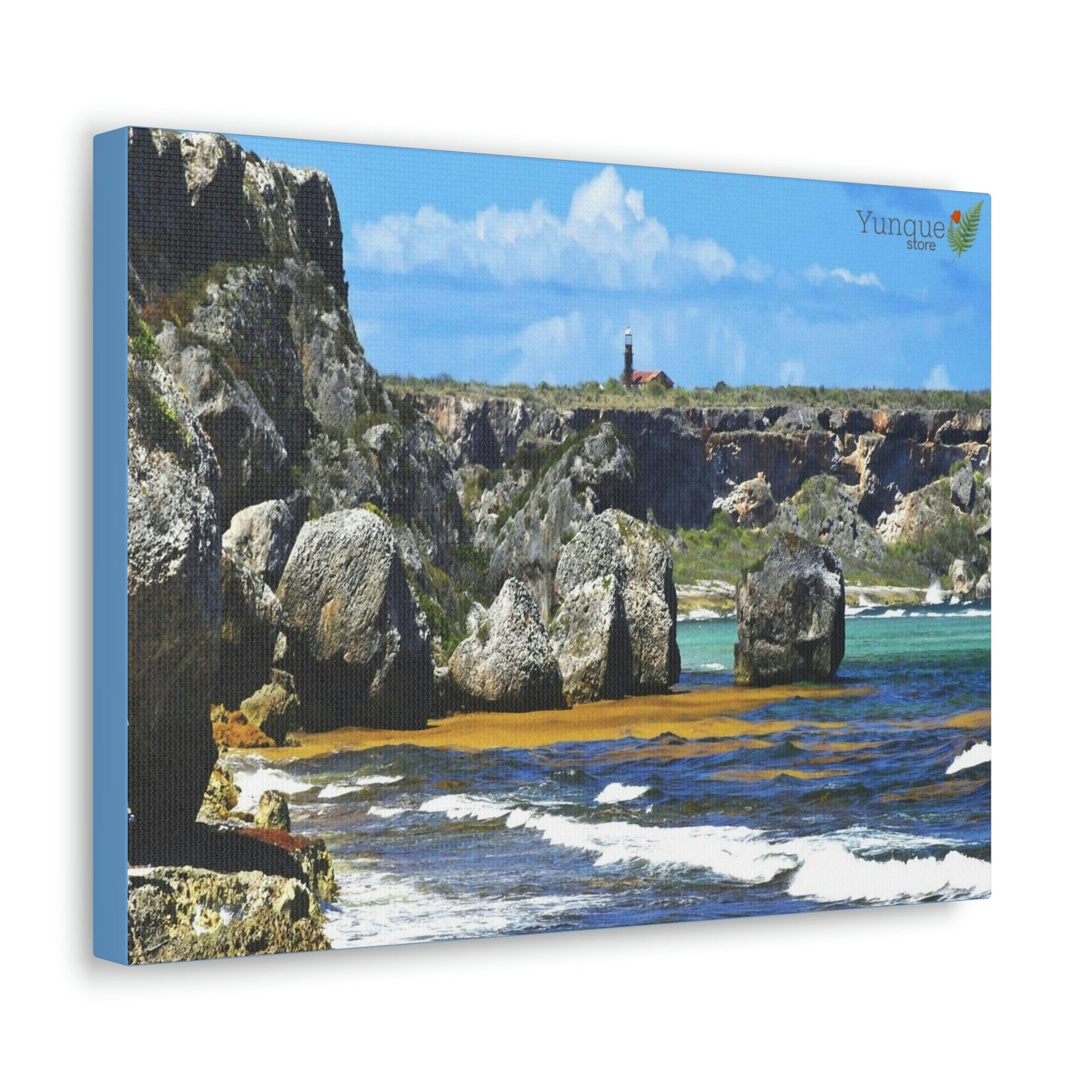 SALE - US print - Canvas Gallery Wraps - Awesome quality canvas of Pajaros Beach in Mona island with vew of Lighthouse - Green Forest Home