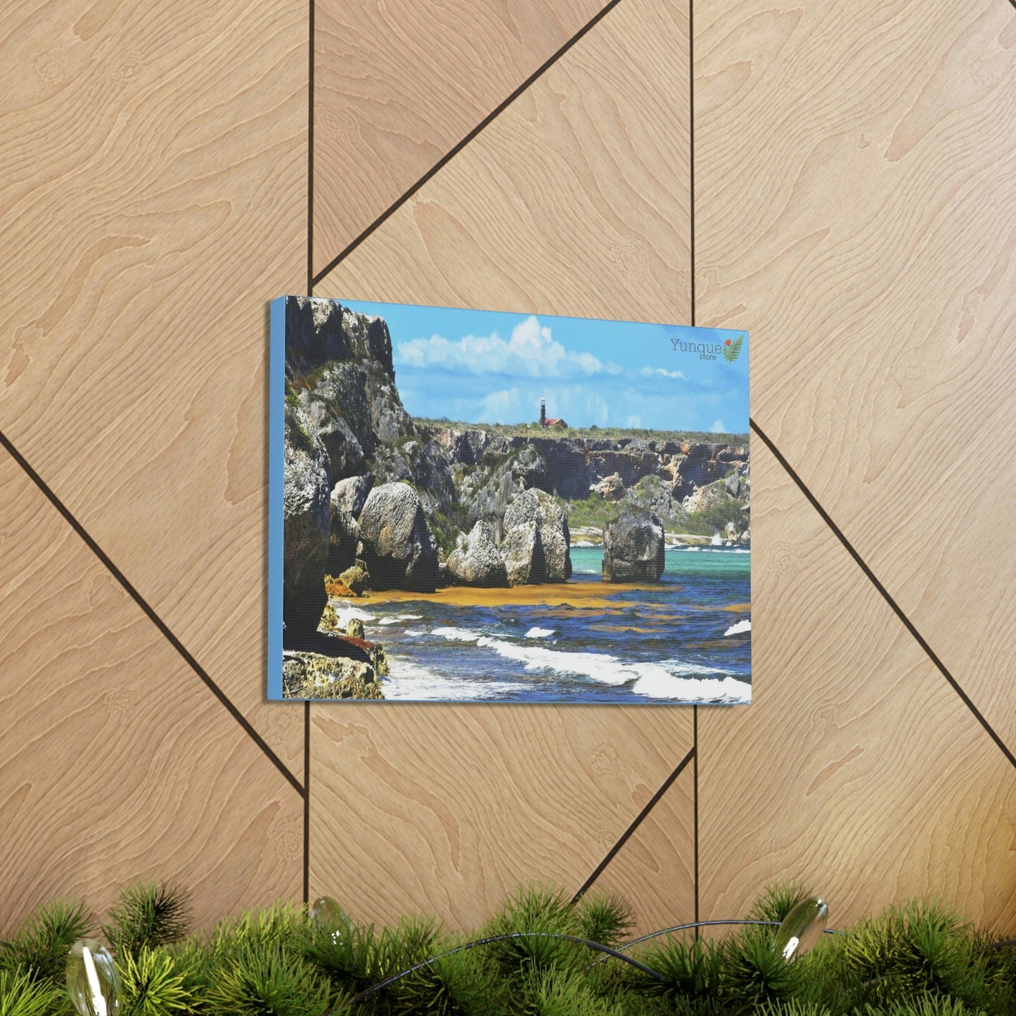 SALE - US print - Canvas Gallery Wraps - Awesome quality canvas of Pajaros Beach in Mona island with vew of Lighthouse - Green Forest Home