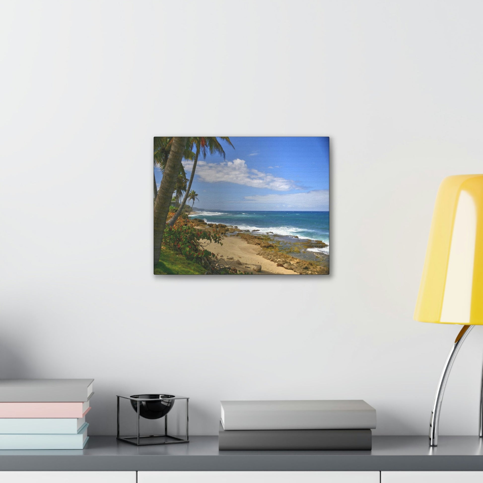 SMALL Canvas Gallery Wraps - Made in USA - Paradise like Tropical beach near Arecibo PR - Green Forest Home