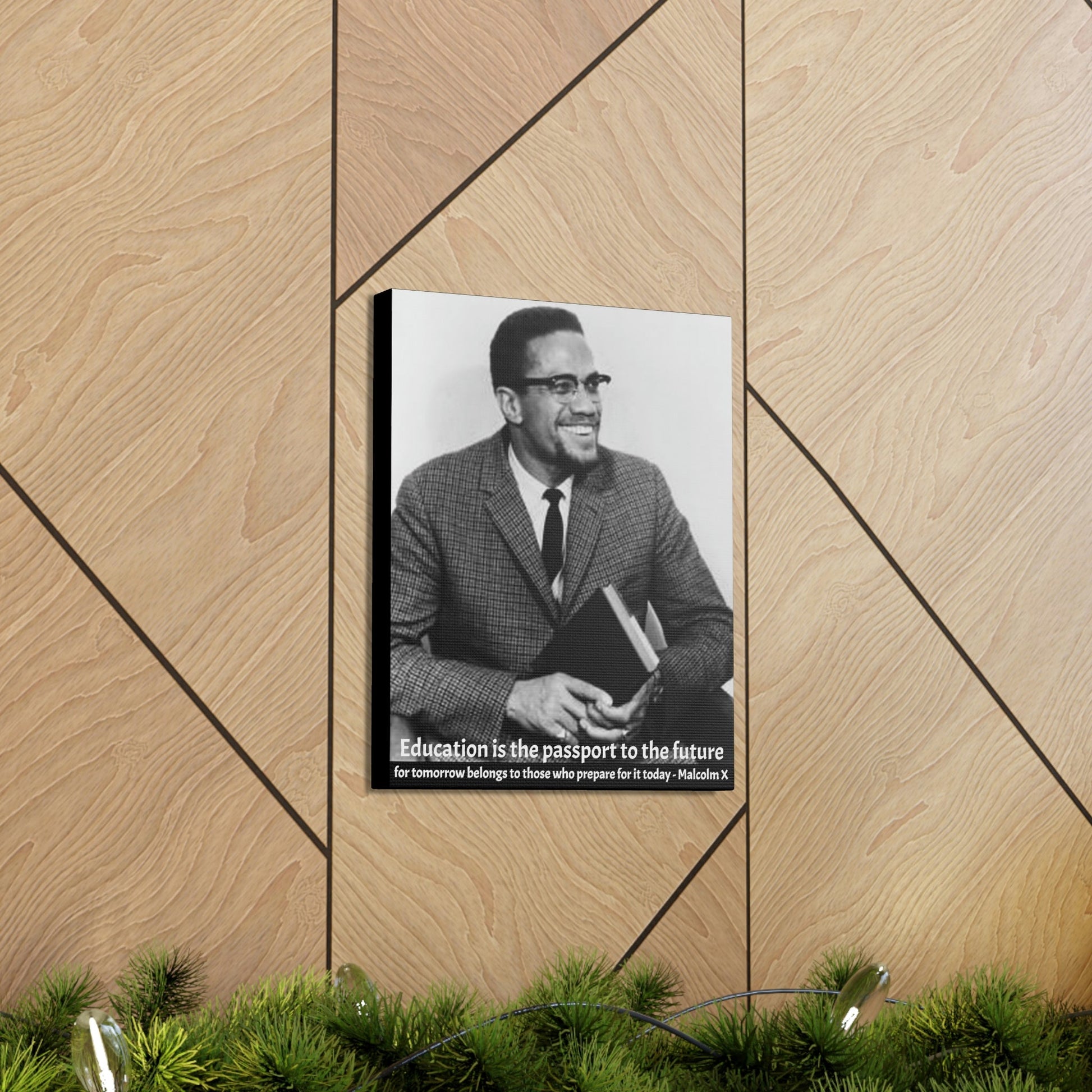 SMALL Canvas Gallery Wraps - The great leader Malcolm X - Green Forest Home