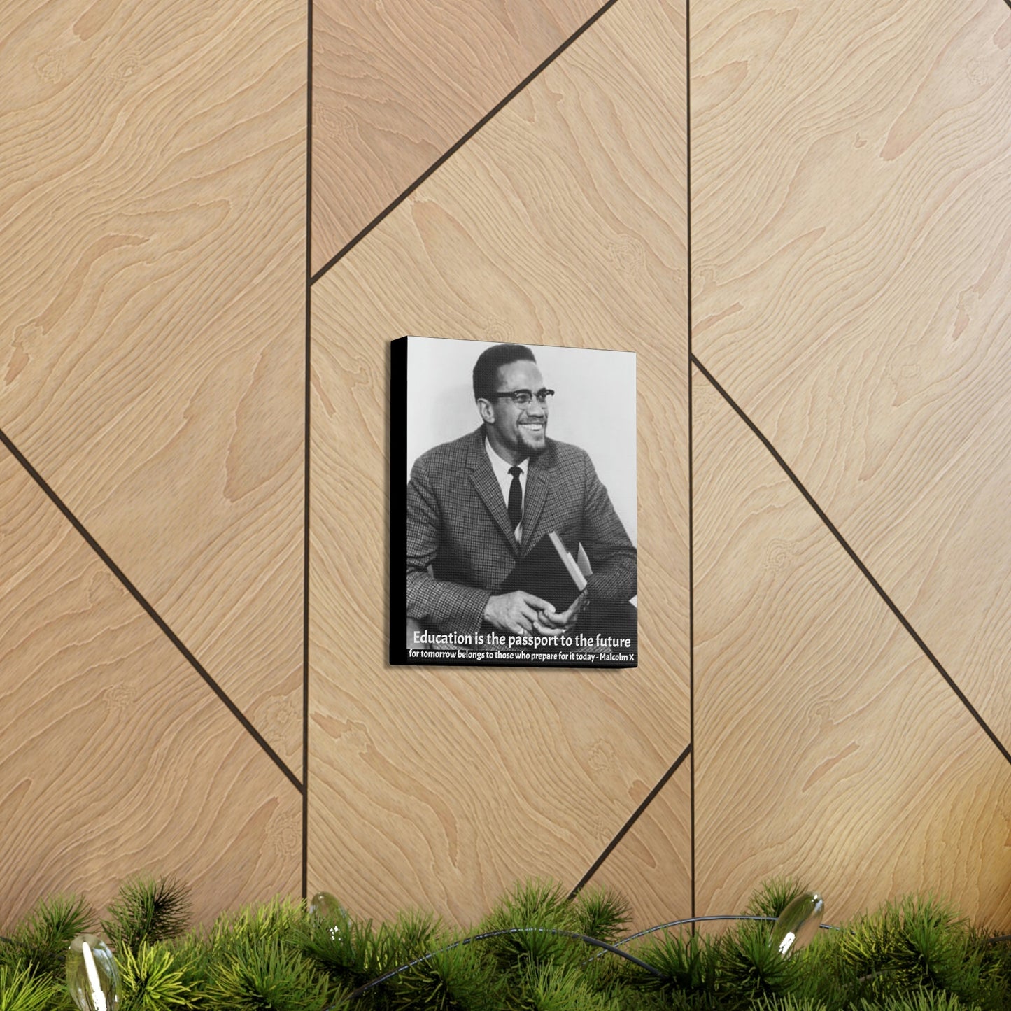 SMALL Canvas Gallery Wraps - The great leader Malcolm X - Green Forest Home