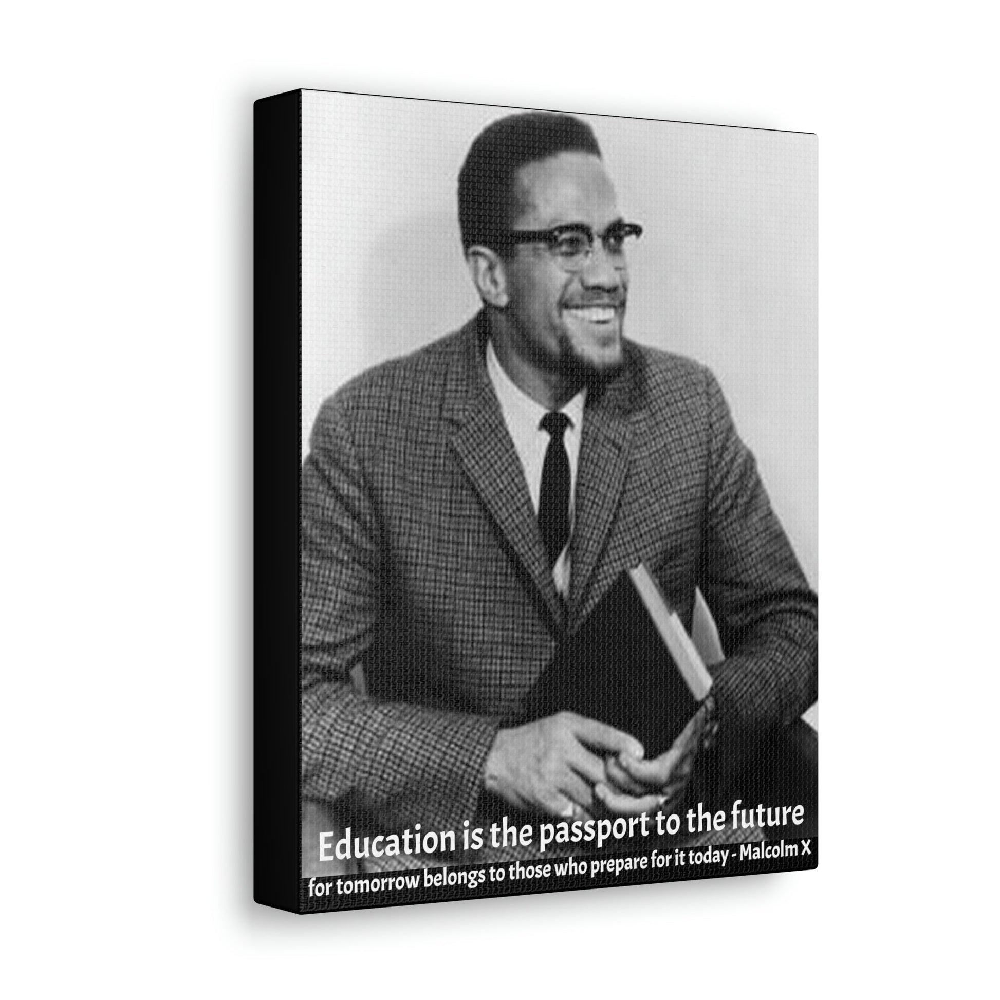 SMALL Canvas Gallery Wraps - The great leader Malcolm X - Green Forest Home