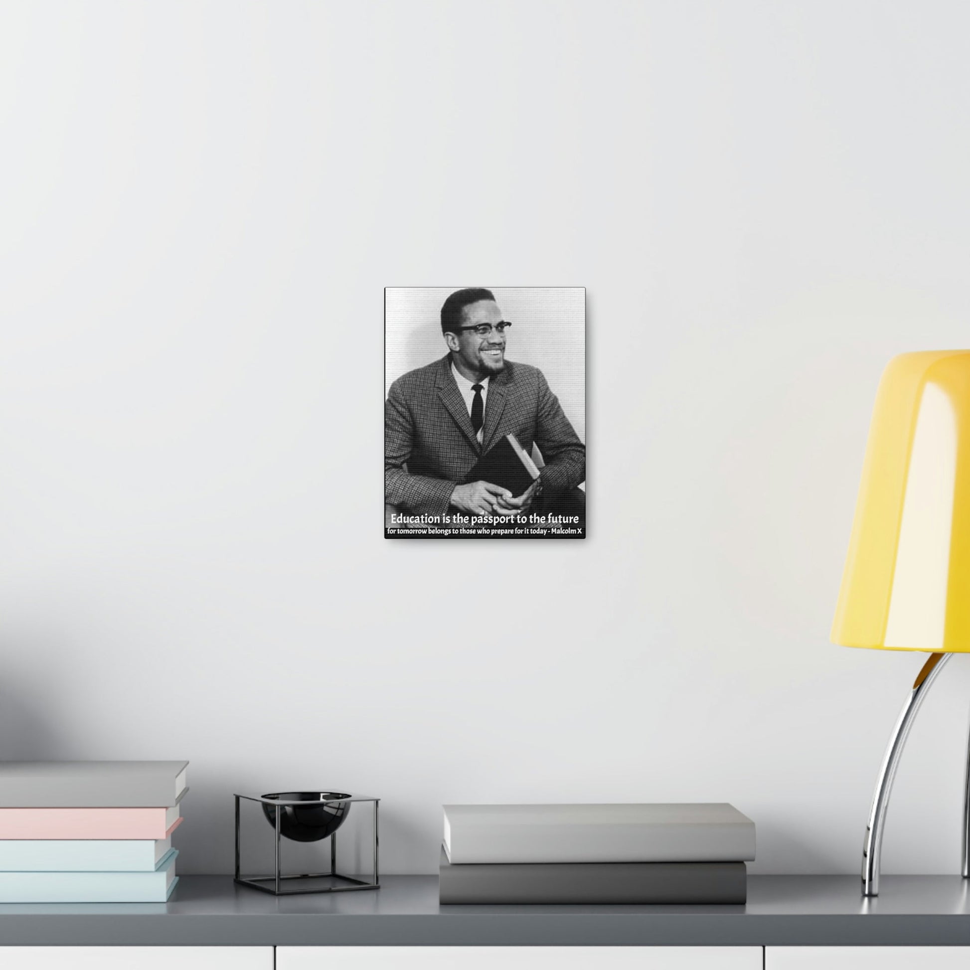 SMALL Canvas Gallery Wraps - The great leader Malcolm X - Green Forest Home