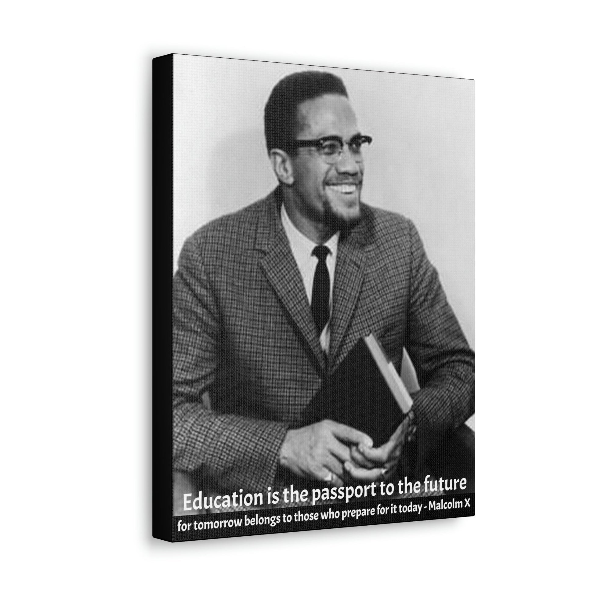 SMALL Canvas Gallery Wraps - The great leader Malcolm X - Green Forest Home