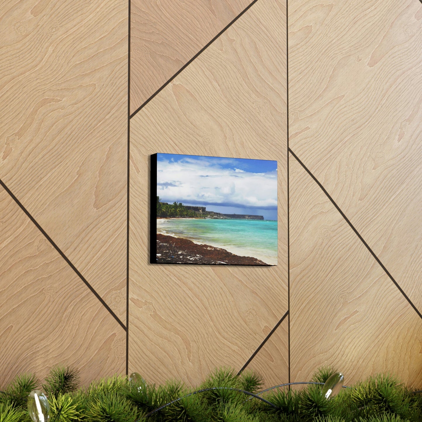 SMALL Canvas Gallery Wraps - US MADE - Pristine & remote Mona island Puerto Rico - hidden paradise - Playa Pajaros - Green Forest Home