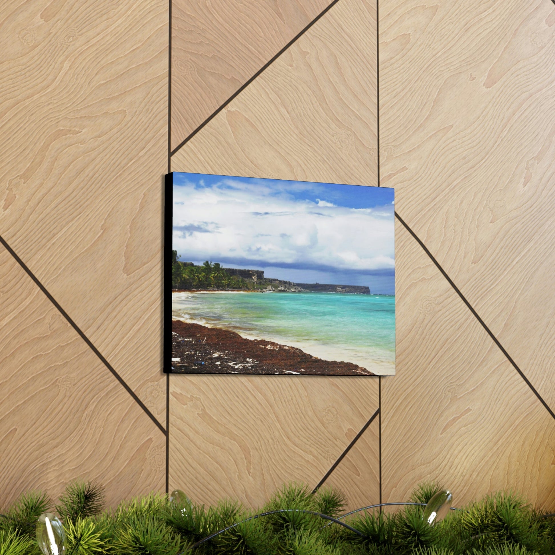 SMALL Canvas Gallery Wraps - US MADE - Pristine & remote Mona island Puerto Rico - hidden paradise - Playa Pajaros - Green Forest Home