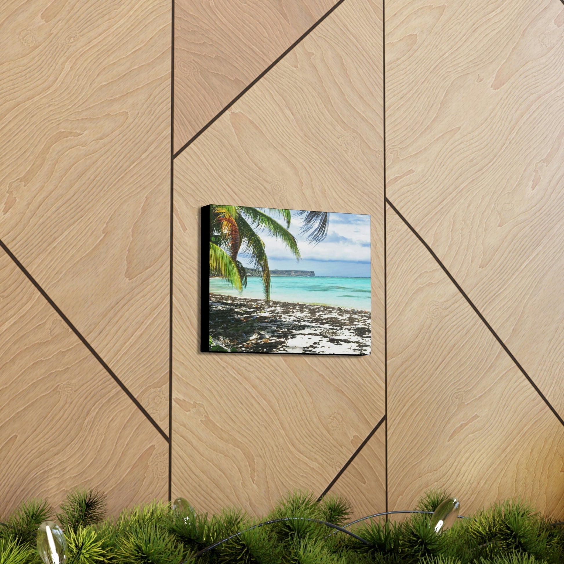 SMALL Canvas Gallery Wraps - US MADE - Pristine & remote Mona island Puerto Rico - hidden paradise - Playa Pajaros - Green Forest Home