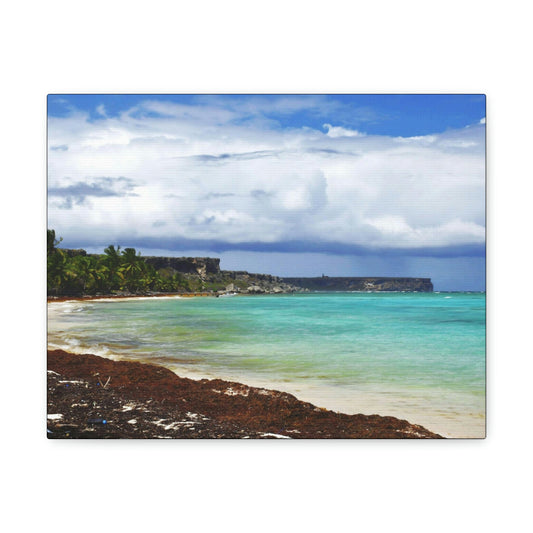 SMALL Canvas Gallery Wraps - US MADE - Pristine & remote Mona island Puerto Rico - hidden paradise - Playa Pajaros - Green Forest Home