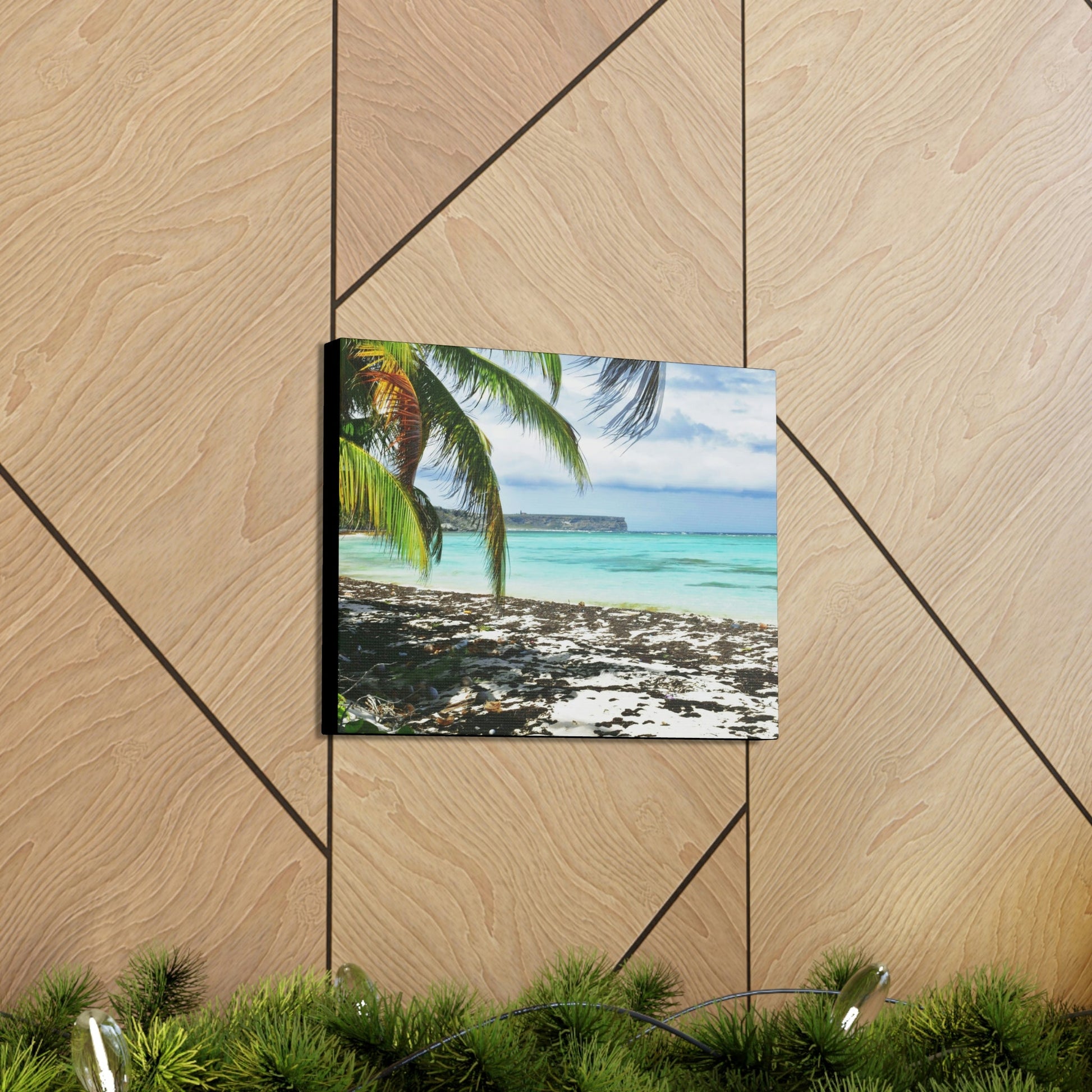 SMALL Canvas Gallery Wraps - US MADE - Pristine & remote Mona island Puerto Rico - hidden paradise - Playa Pajaros - Green Forest Home