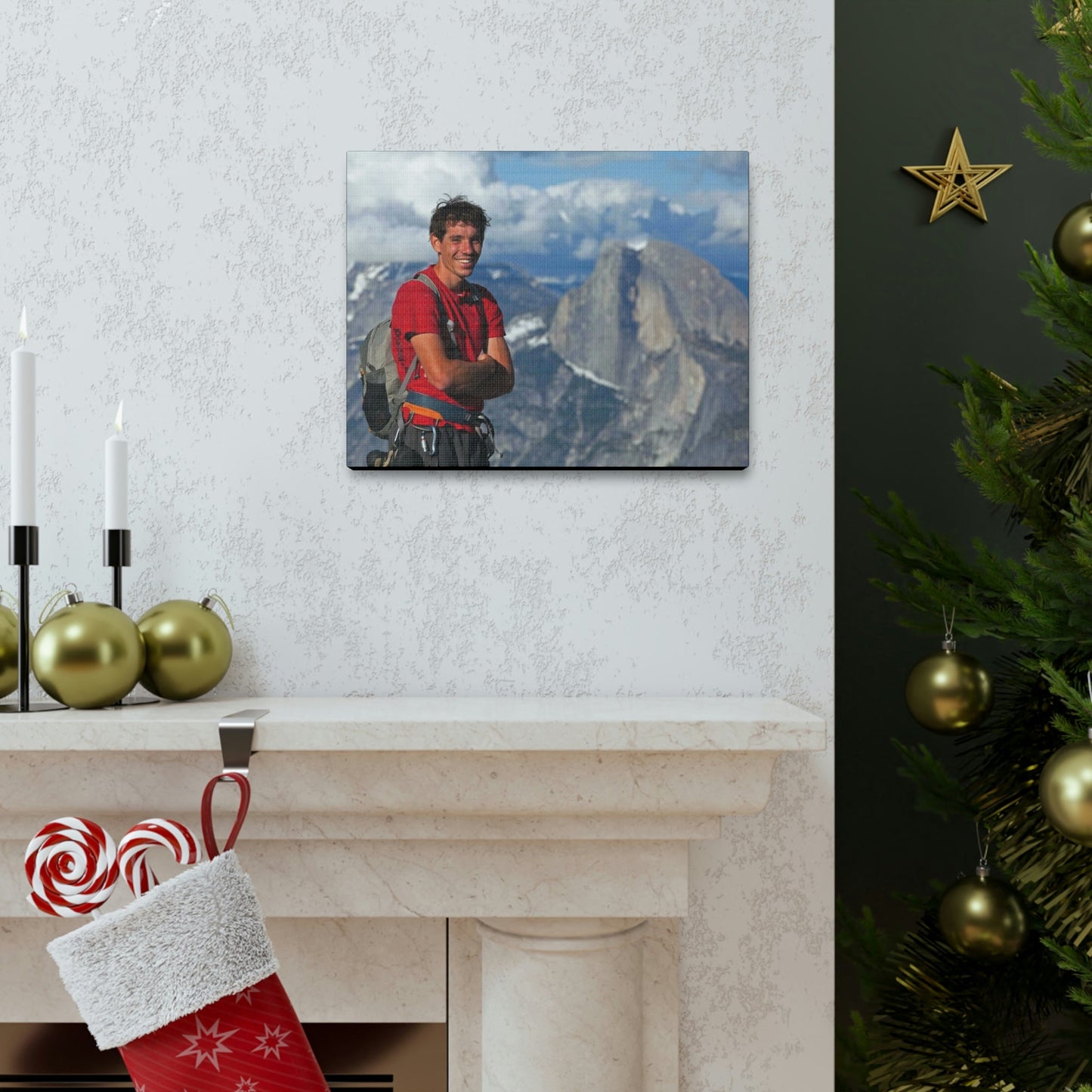 SOLO CLIMBER - SMALL Canvas Gallery Wraps - Made in USA - Rock climber El Capitan, in Yosemite National Park in 2017 - Alex Honnold - documented in film 'Free Solo' - Green Forest Home