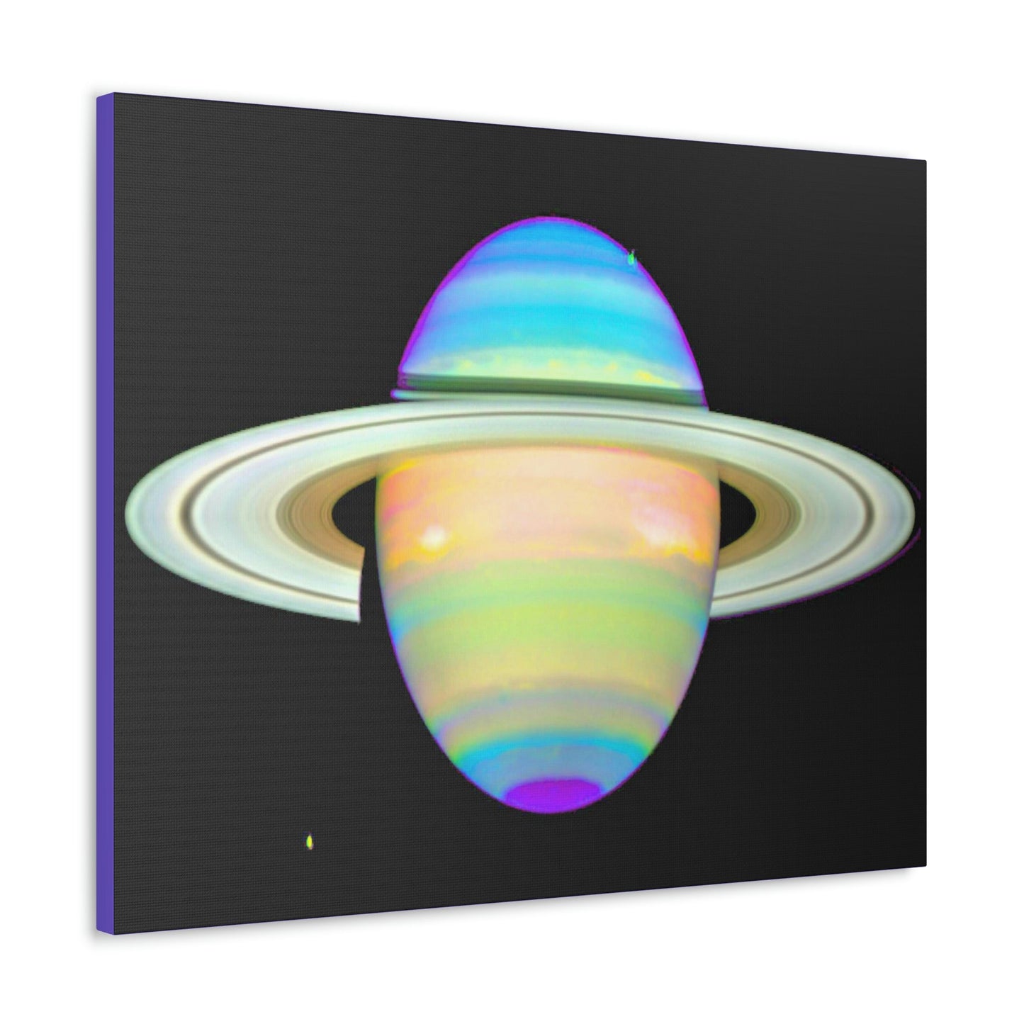 SPACE - Canvas Gallery Wrap - The Planet Saturn - INFRARED image - Hubble telescope NASA - Green Forest Home