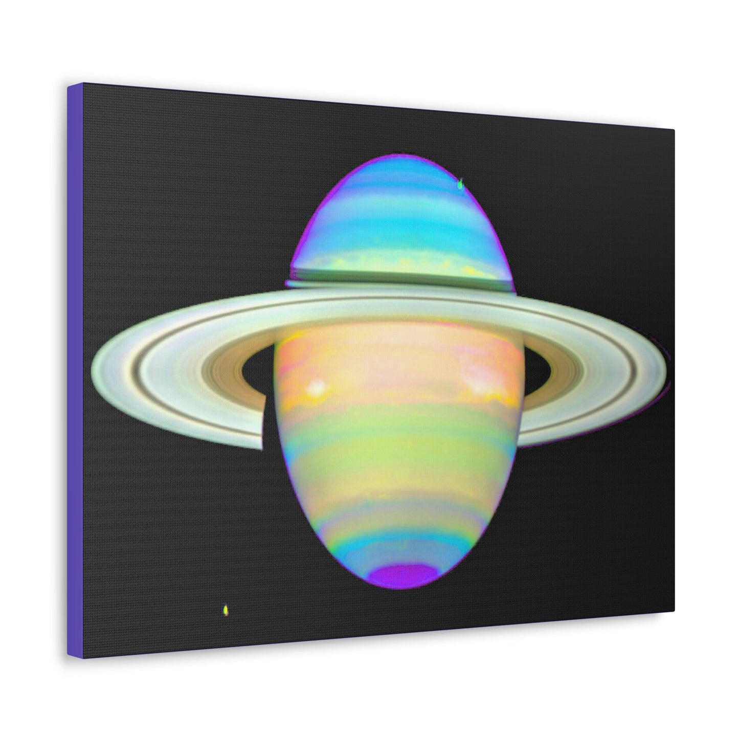 SPACE - Canvas Gallery Wrap - The Planet Saturn - INFRARED image - Hubble telescope NASA - Green Forest Home