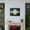 SPACE - Canvas Gallery Wrap - The Planet Saturn - INFRARED image - Hubble telescope NASA - Green Forest Home