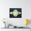 SPACE - Canvas Gallery Wrap - The Planet Saturn - INFRARED image - Hubble telescope NASA - Green Forest Home