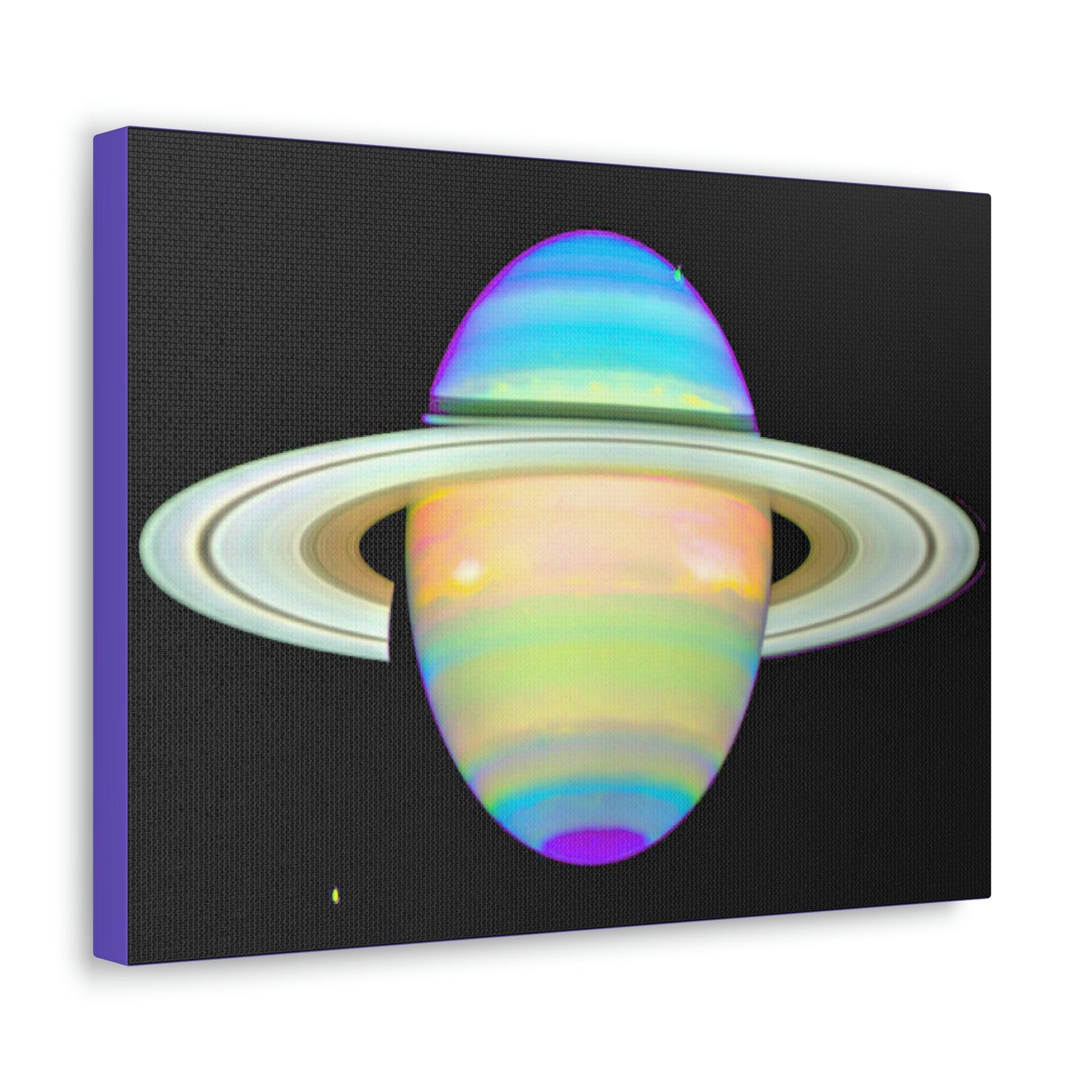 SPACE - Canvas Gallery Wrap - The Planet Saturn - INFRARED image - Hubble telescope NASA - Green Forest Home