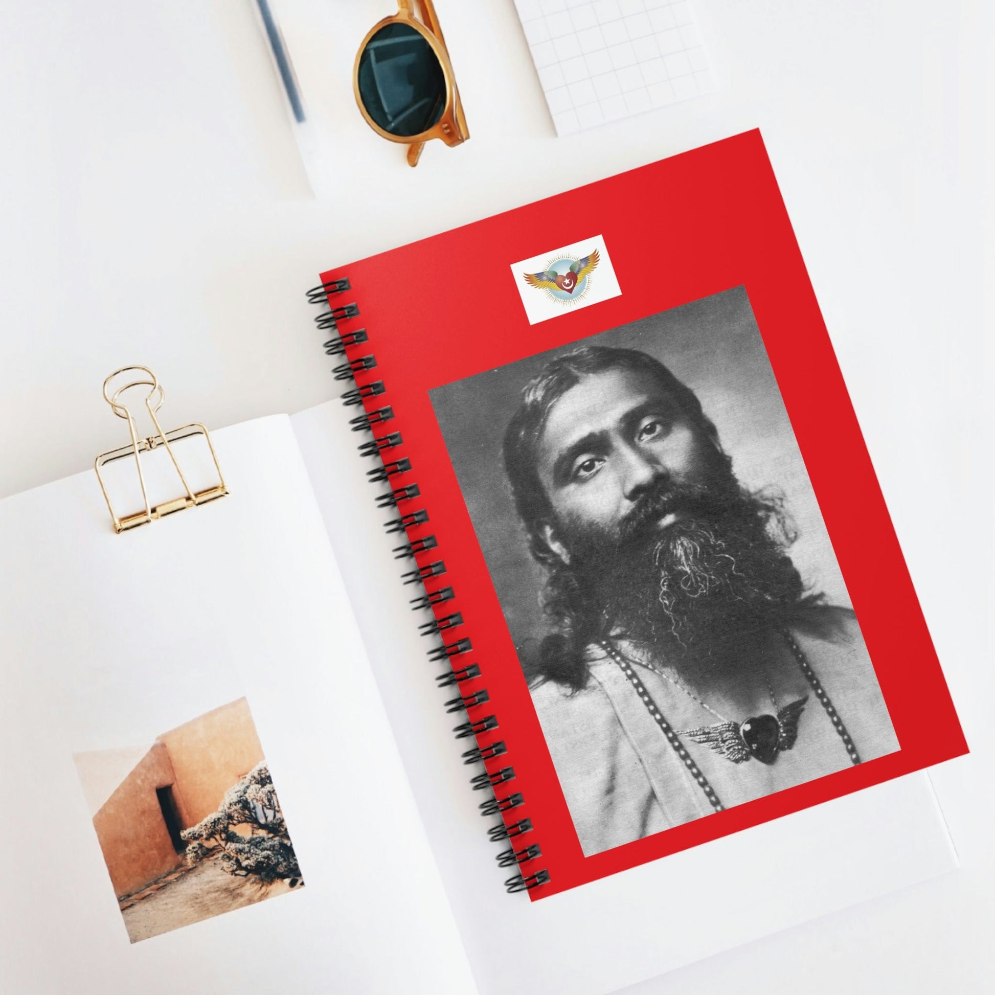 Spiral Notebook - US Print - Ruled Line - Sufi Master Inayat Khan - Mystic Islam - Green Forest Home