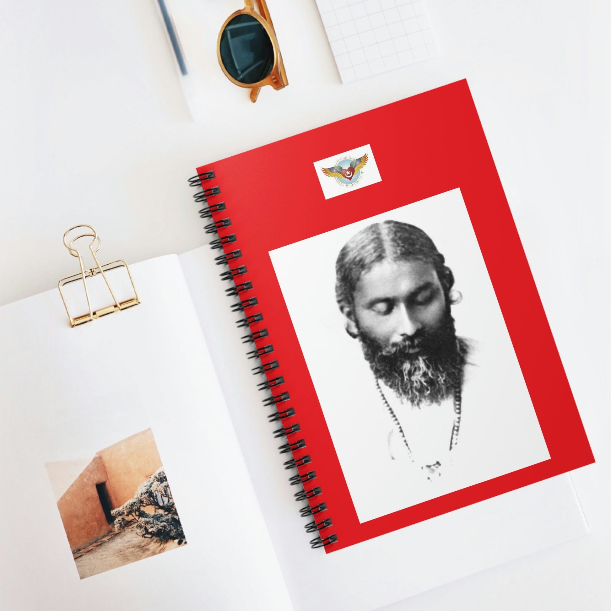 Spiral Notebook - US Print - Ruled Line - Sufi Master Inayat Khan - Mystic Islam - Green Forest Home