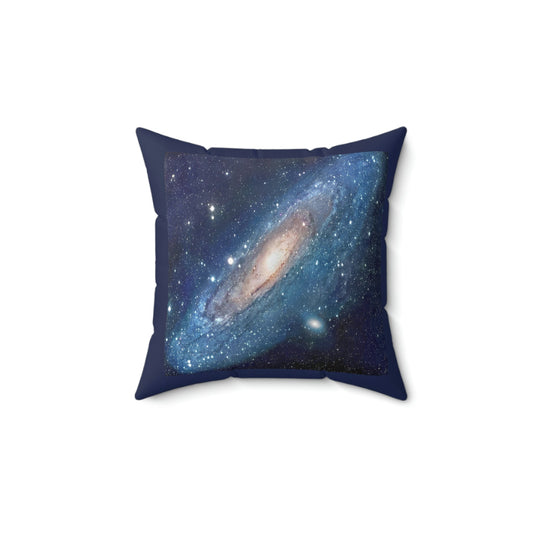 Spun Polyester Square Pillow - Andromeda Galaxy - the closes to Earth - NASA HUBBLE - Green Forest Home