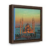 Square Framed Premium Canvas -  Blue mosque Istanbul, Turkey - Green Forest Home