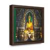 Square Framed Premium Canvas - Buddha altar in Lanna temple Thailand - Buddhism - Green Forest Home