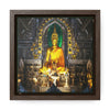 Square Framed Premium Canvas - Buddha altar in Lanna temple Thailand - Buddhism - Green Forest Home