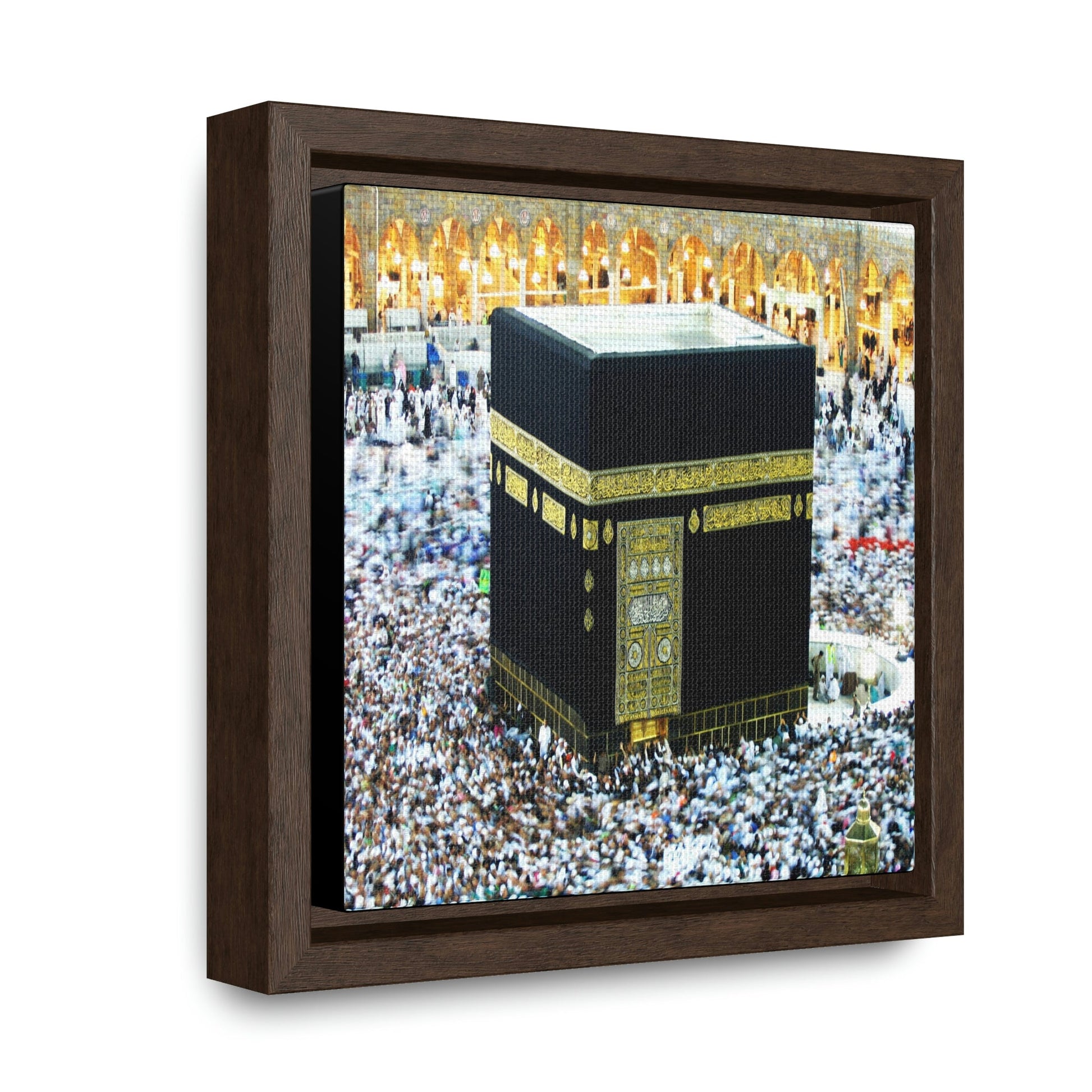 Square Framed Premium Canvas - Holly Kaaba in Mecca, Saudi Arabia - Islam - Green Forest Home