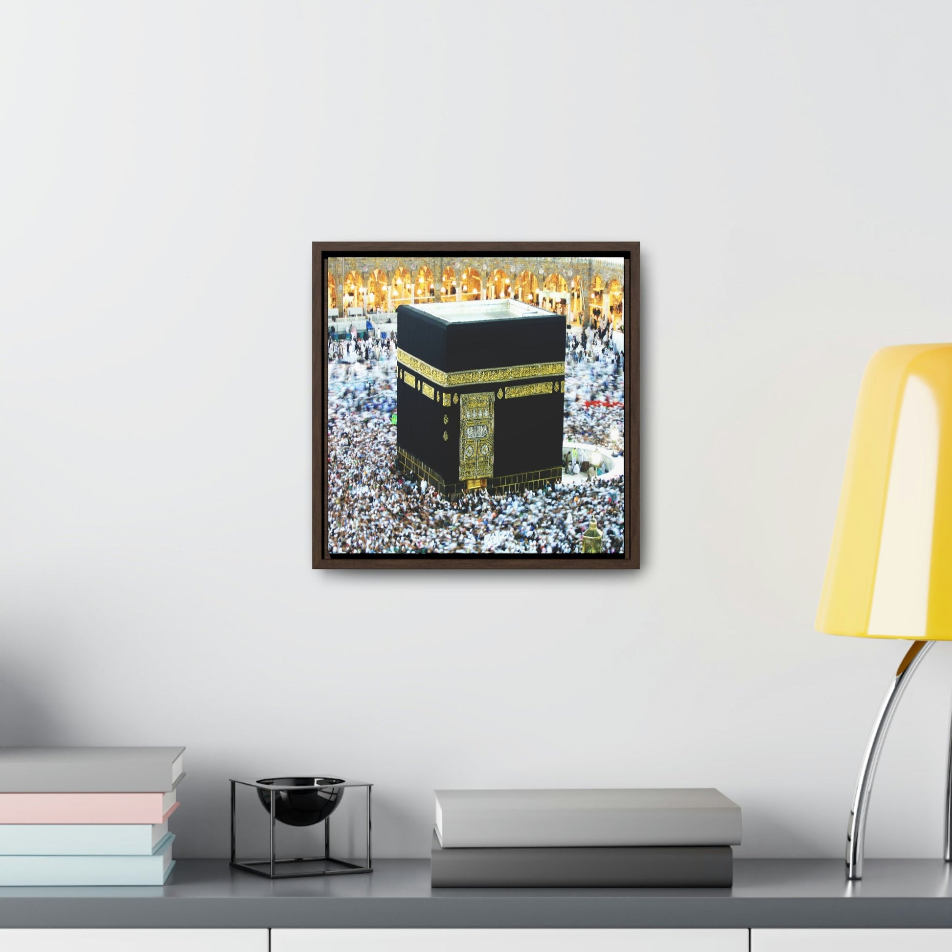 Square Framed Premium Canvas - Holly Kaaba in Mecca, Saudi Arabia - Islam - Green Forest Home