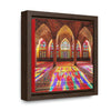 Square Framed Premium Canvas - Nasir Al-Mulk Mosque in Shiraz, Iran - Islam - Green Forest Home