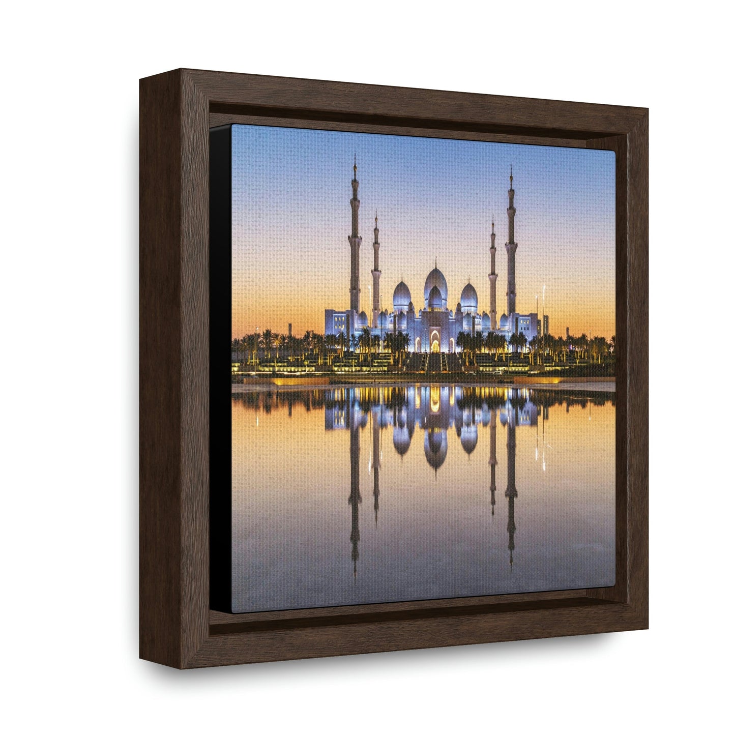 Square Framed Premium Canvas - Shikh Zayed Grand mosque in Abu Dhabi - UAE - Green Forest Home