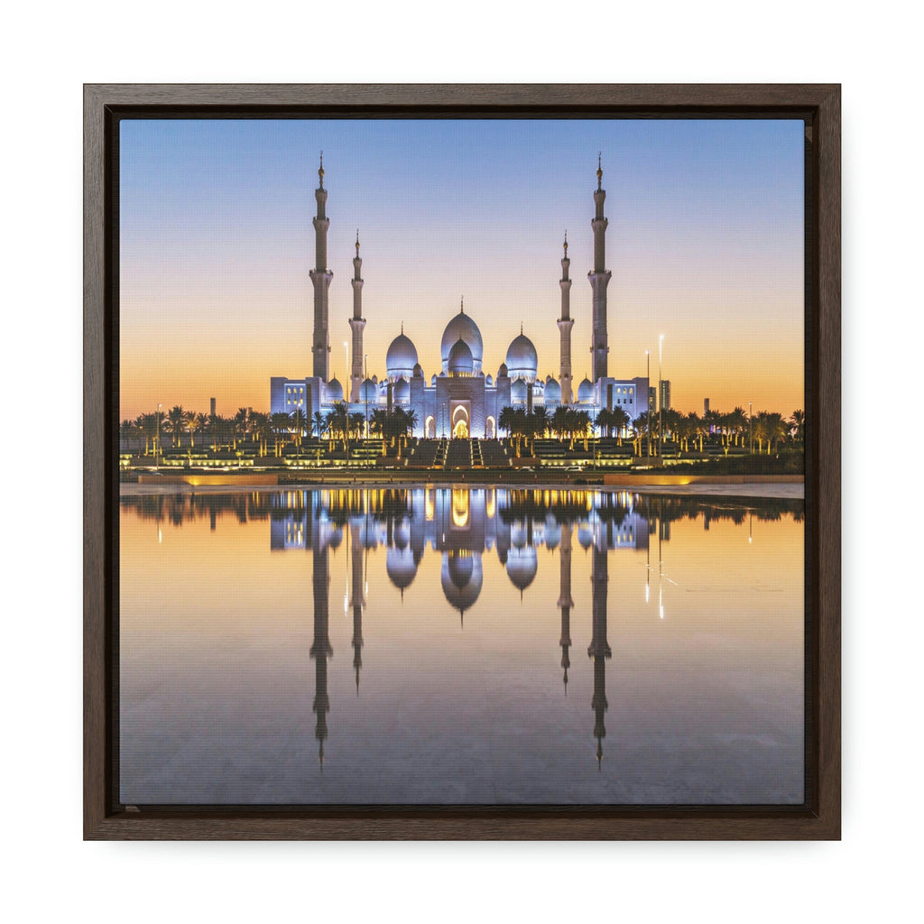 Square Framed Premium Canvas - Shikh Zayed Grand mosque in Abu Dhabi - UAE - Green Forest Home