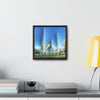 Square Framed Premium Gallery Canvas - The Faisal Mosque - Islamabad - Pakistan Islam - Green Forest Home